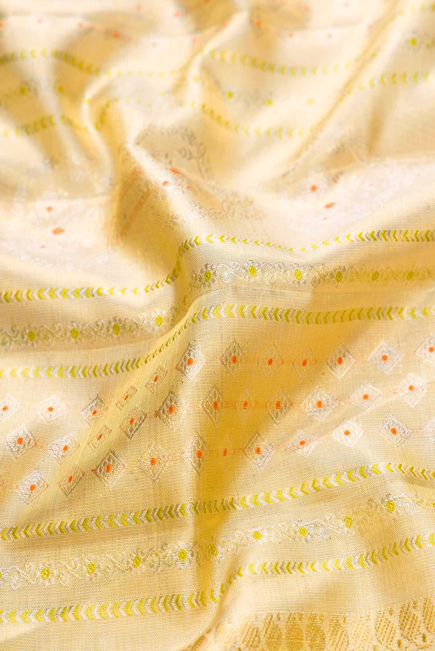 Gold Dual Tone Kanchipuram Tissue Silk Saree