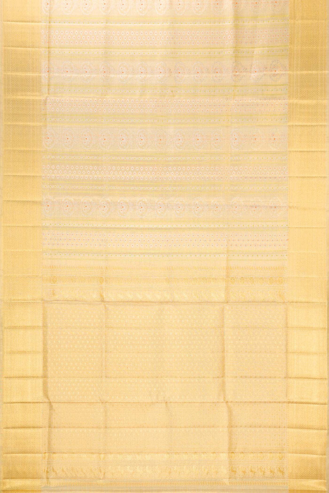 Gold Dual Tone Kanchipuram Tissue Silk Saree