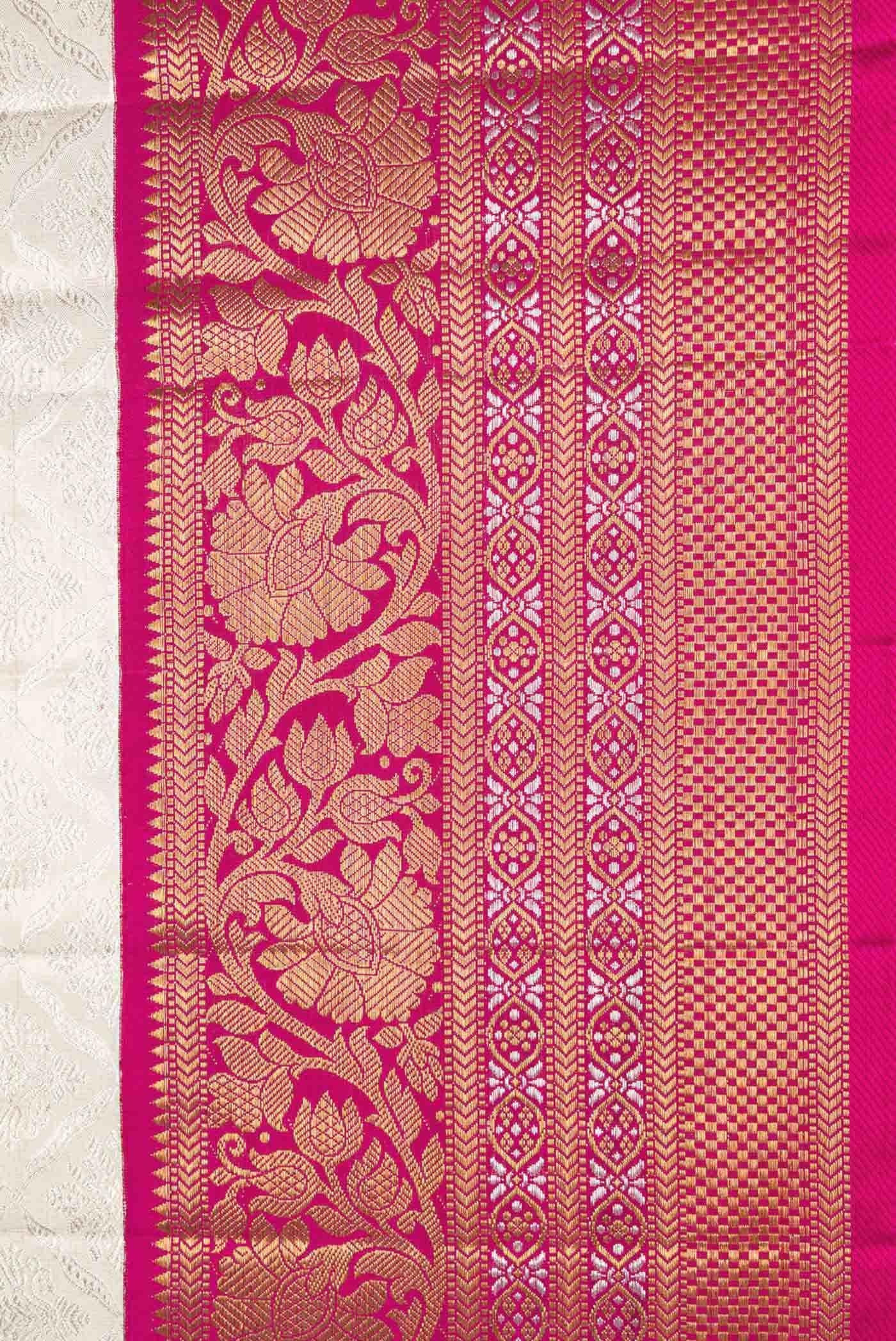 Silver Dual Tone Kanchipuram Tissue Silk Saree
