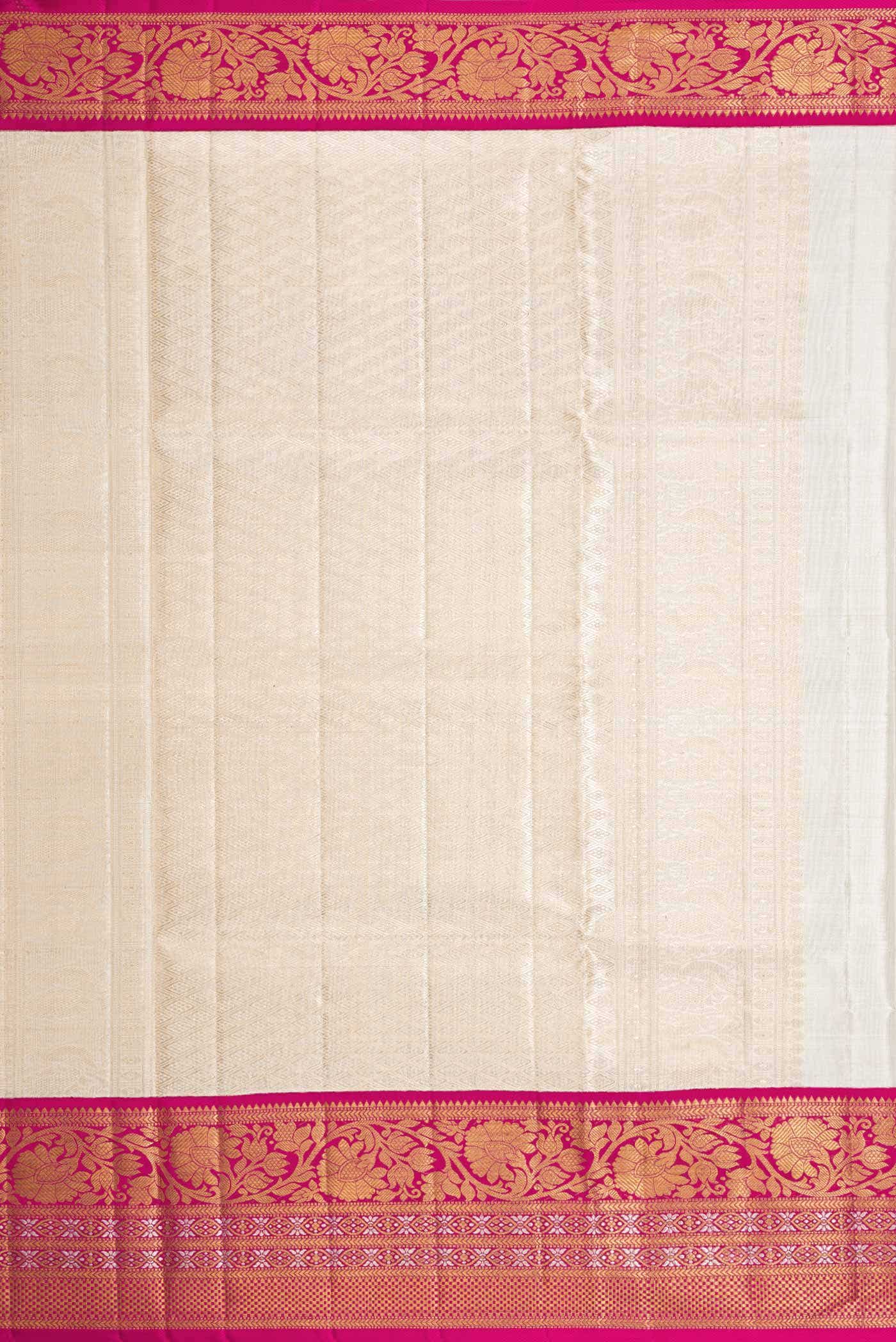 Silver Dual Tone Kanchipuram Tissue Silk Saree