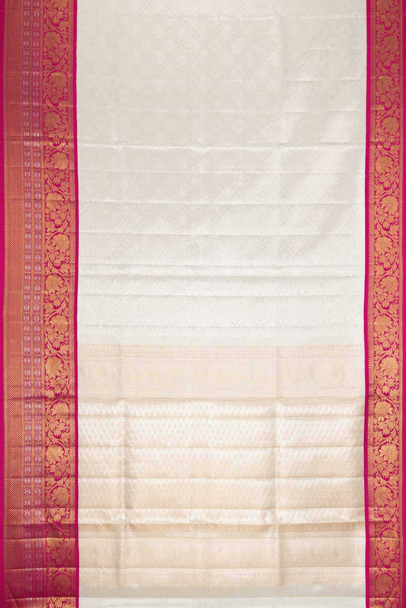Silver Dual Tone Kanchipuram Tissue Silk Saree