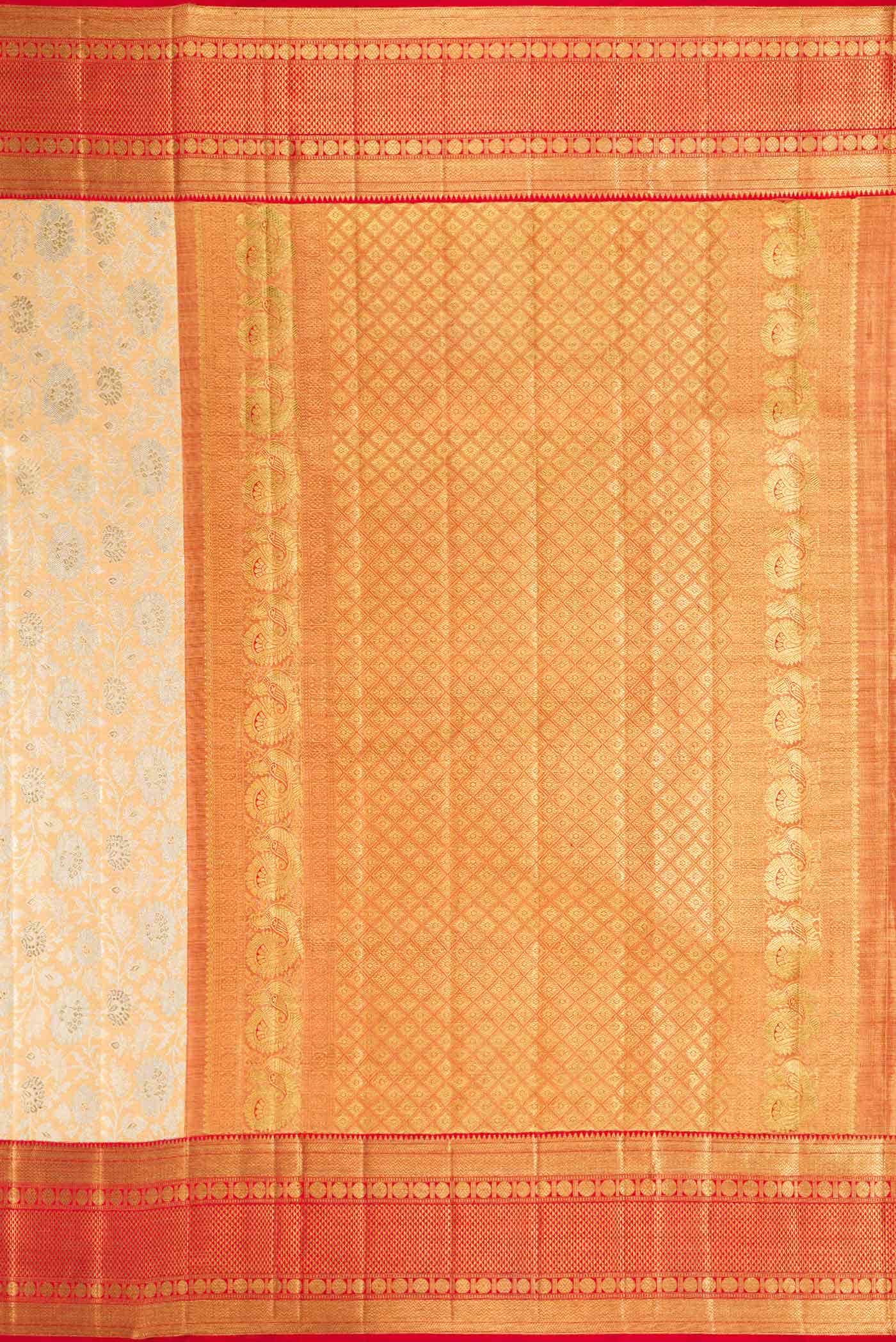 Sandal Dual Tone Kanchipuram Tissue Silk Saree
