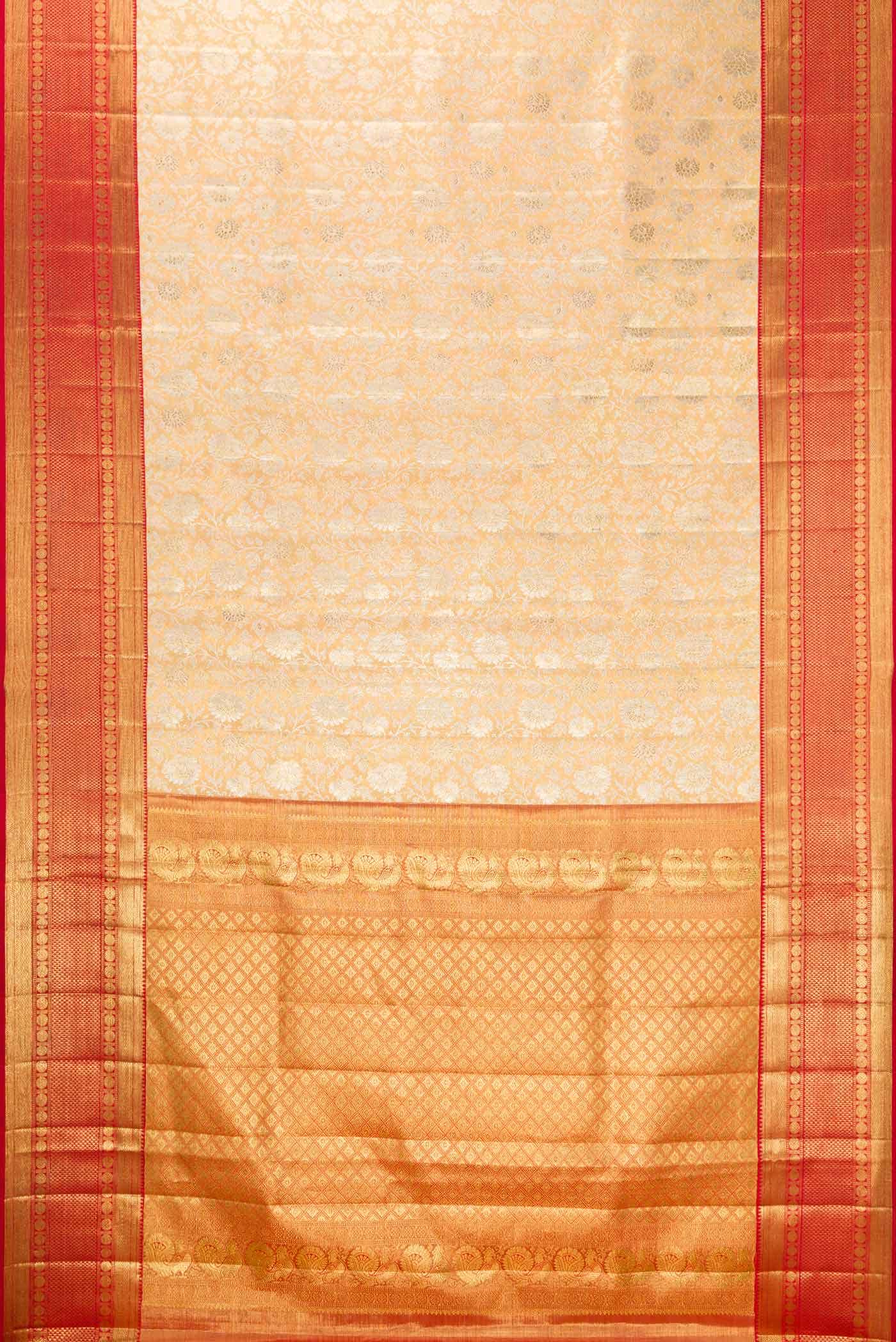 Sandal Dual Tone Kanchipuram Tissue Silk Saree