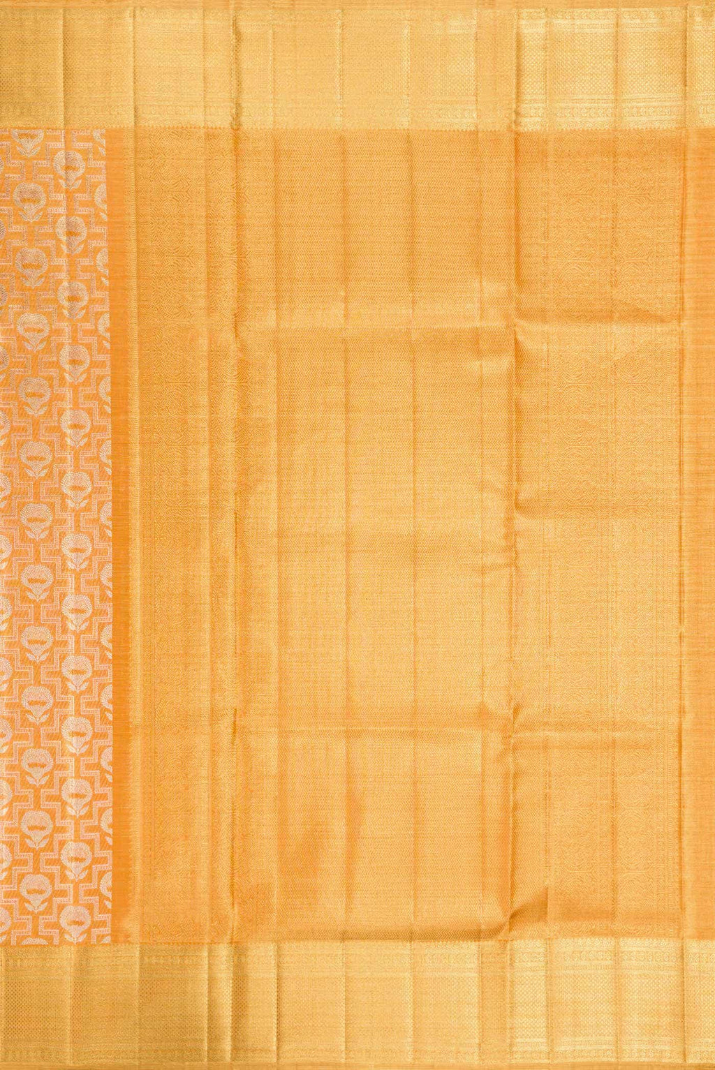 Golden Peach Dual Tone Kanchipuram Tissue Silk Saree