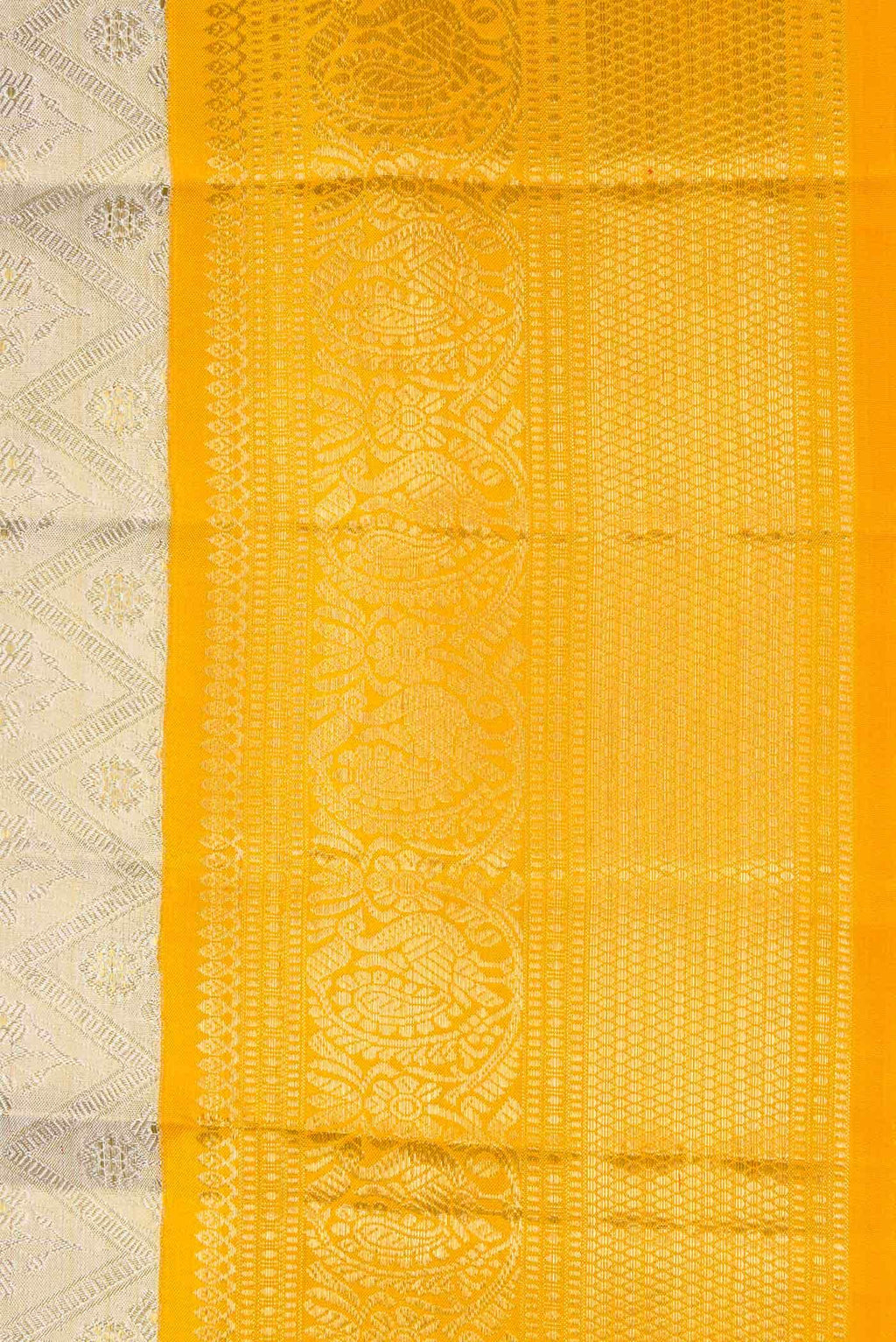 Beige Dual Tone Kanchipuram Tissue Silk Saree