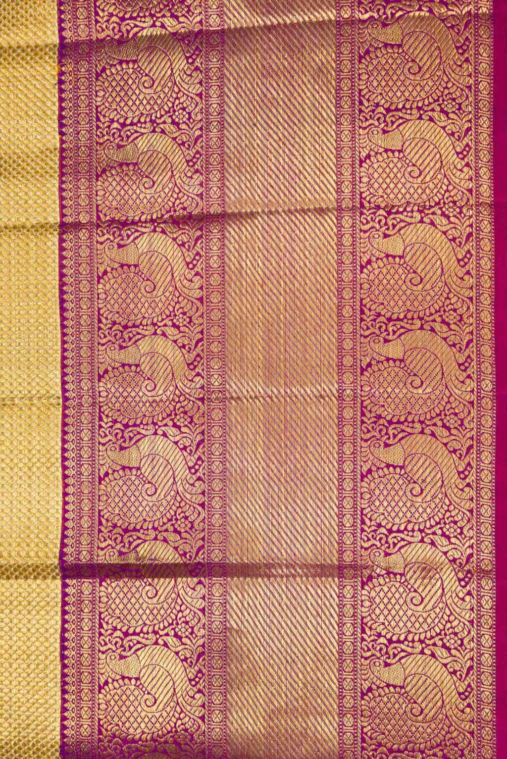 Gold Dual Tone Kanchipuram Tissue Silk Saree