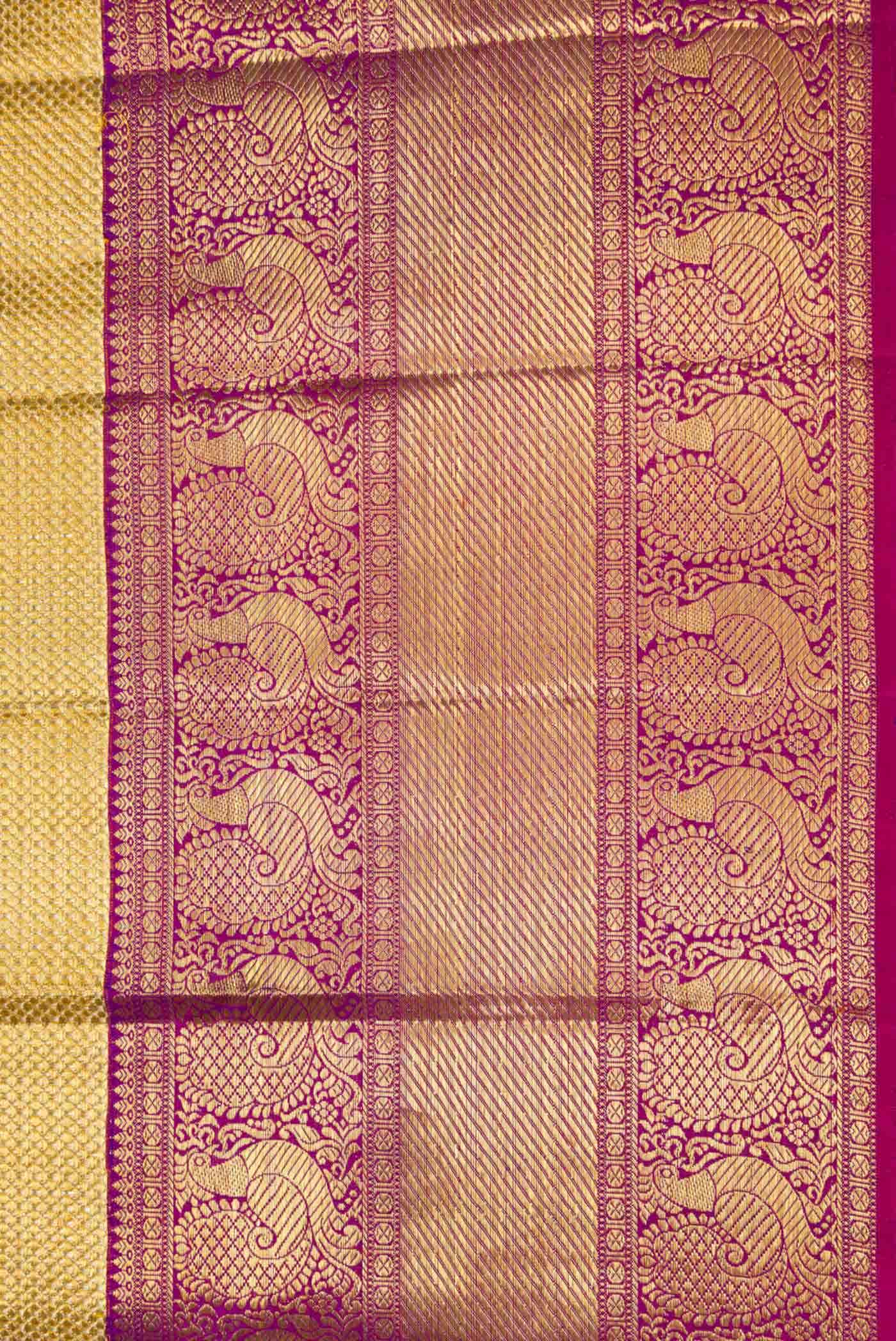 Gold Dual Tone Kanchipuram Tissue Silk Saree