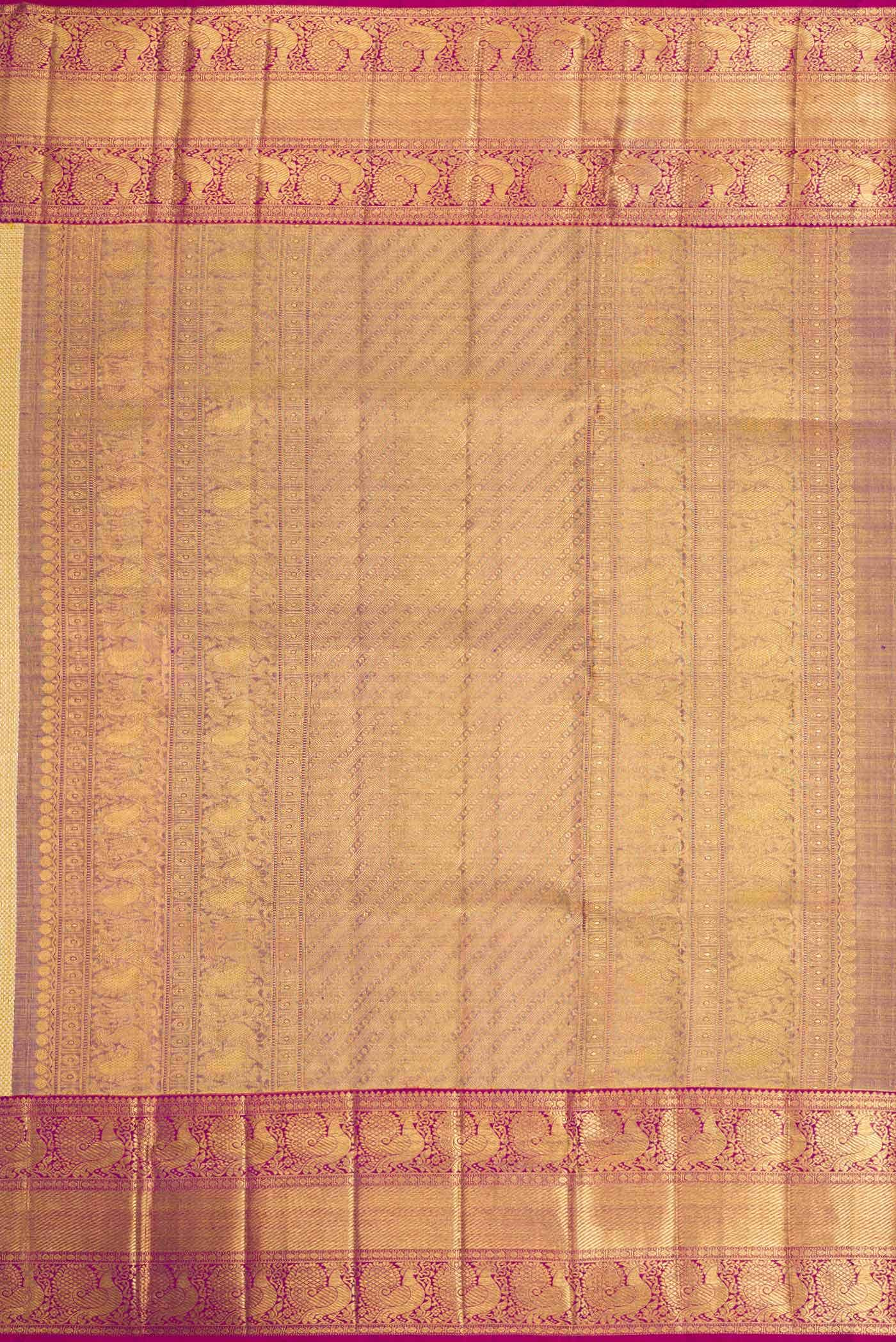 Gold Dual Tone Kanchipuram Tissue Silk Saree