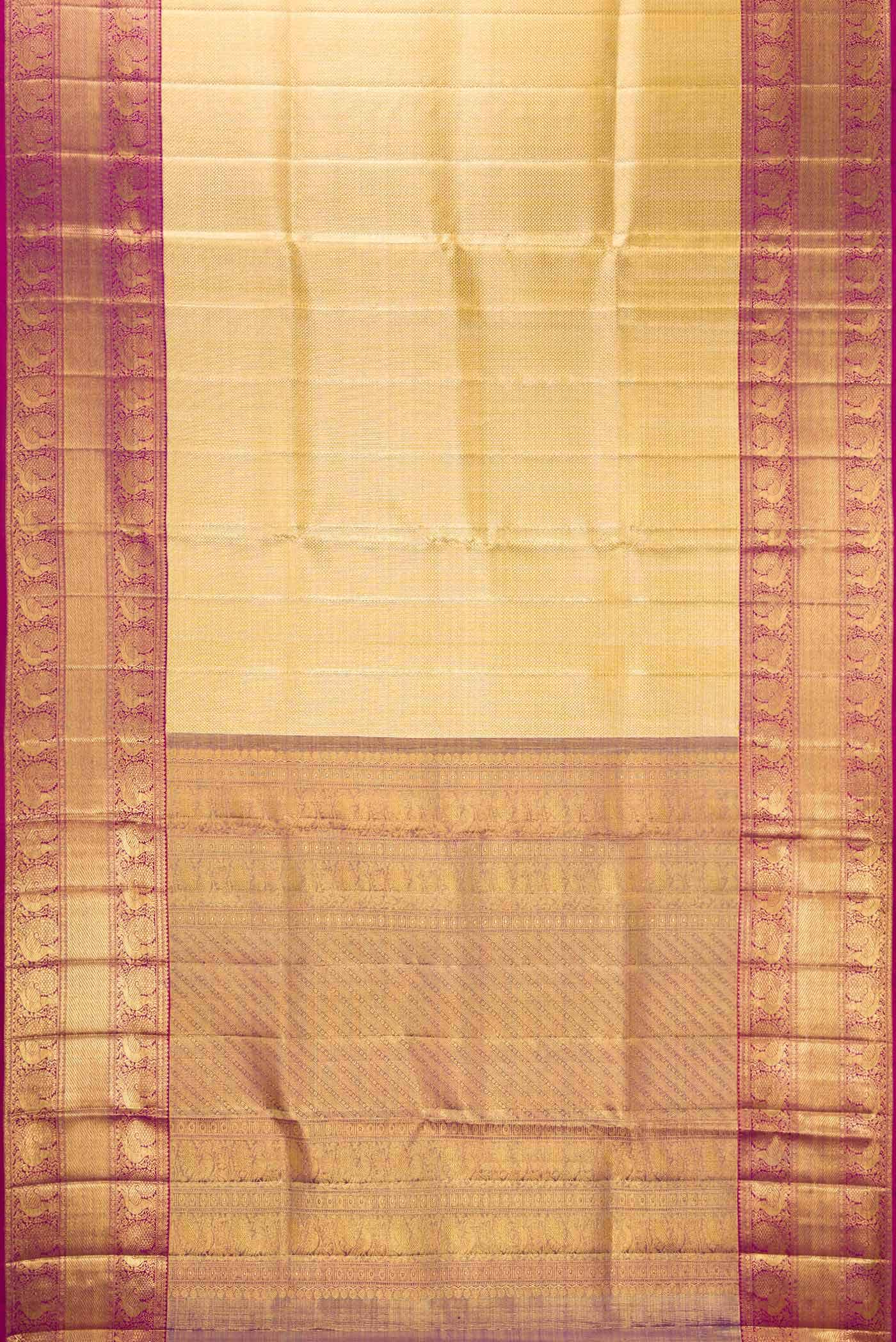 Gold Dual Tone Kanchipuram Tissue Silk Saree