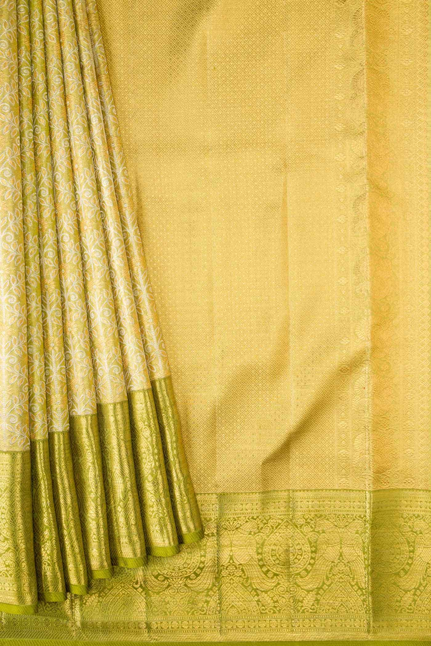 Green Dual Tone Kanchipuram Tissue Silk Saree