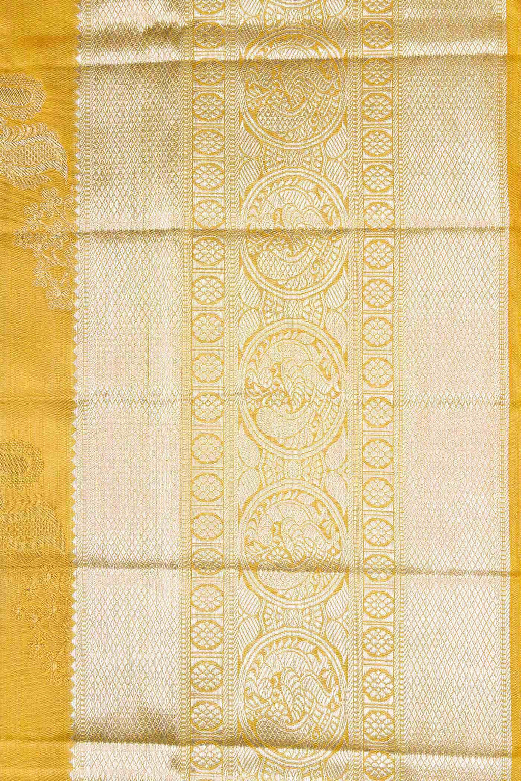 Gold Dual Tone Kanchipuram Tissue Silk Saree
