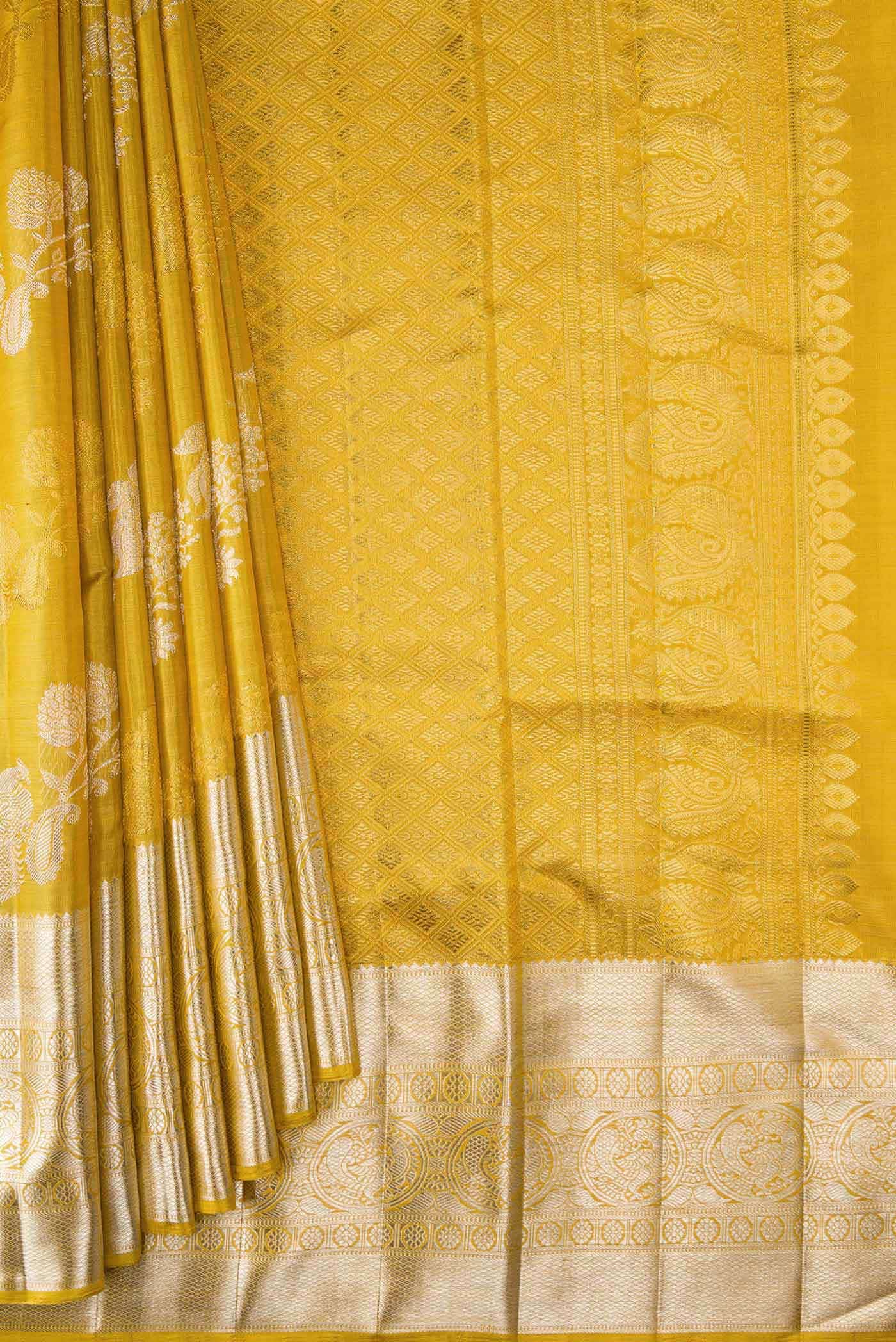 Gold Dual Tone Kanchipuram Tissue Silk Saree