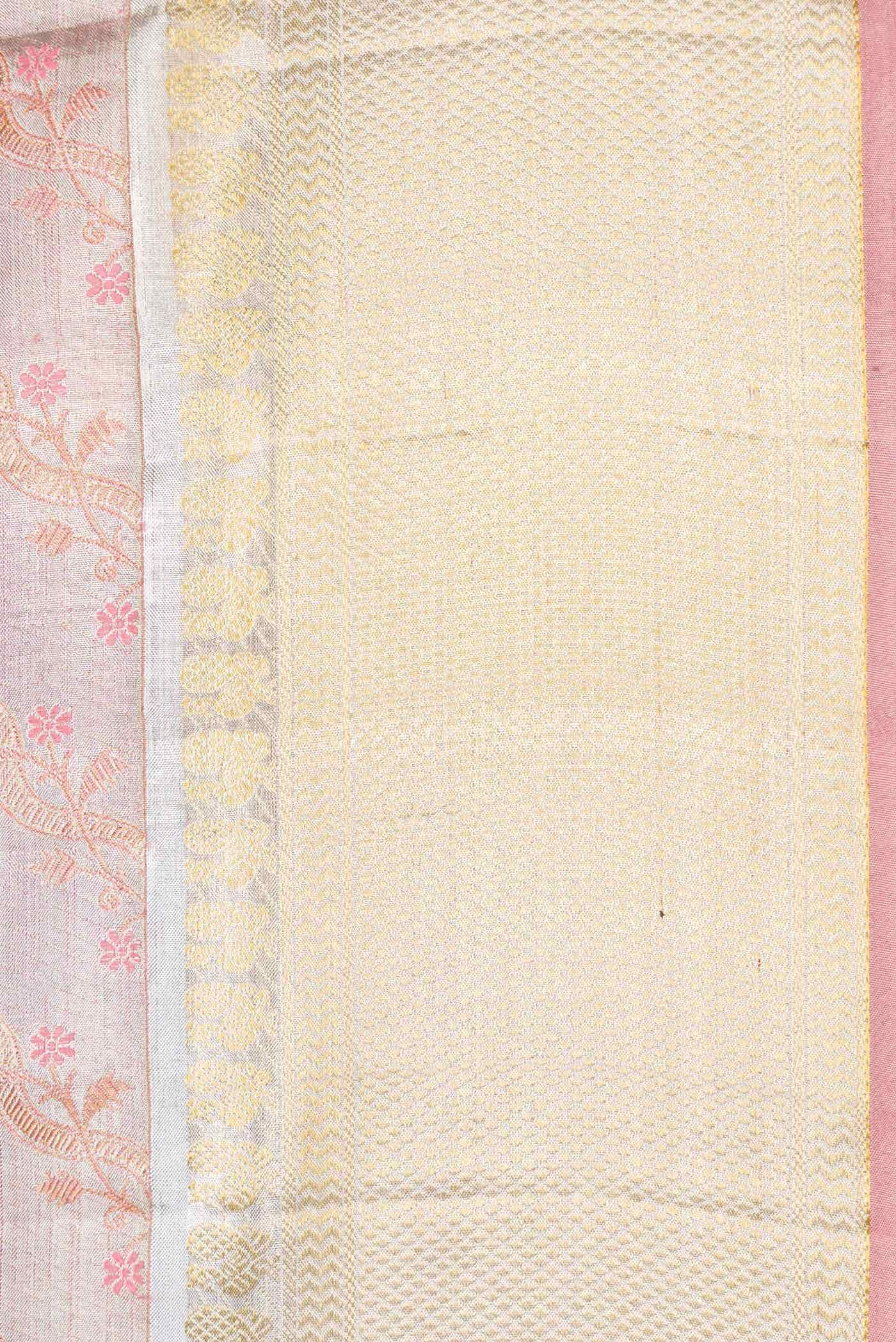 Rose Gold Kanchipuram Tissue Silk Saree