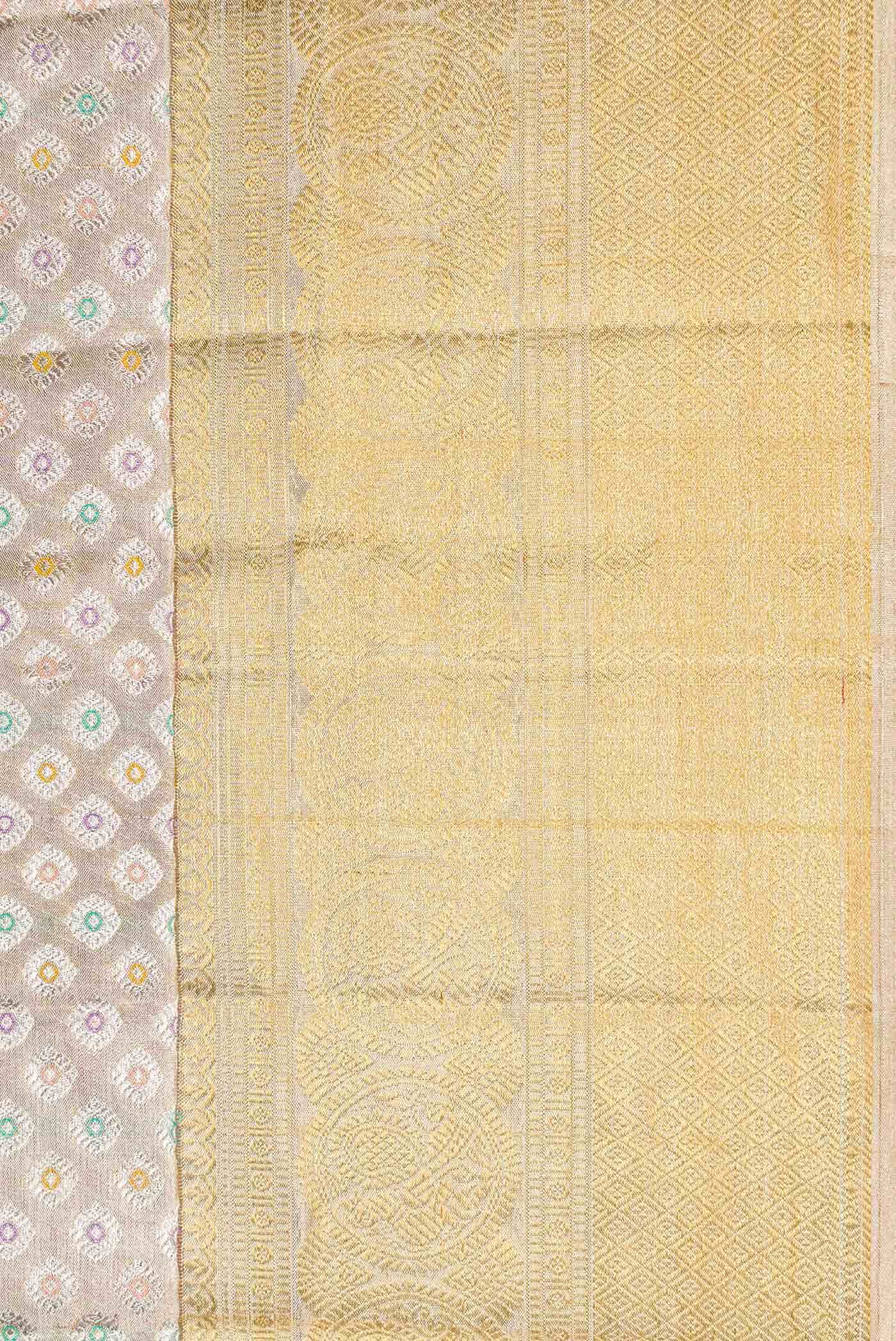 Gold Dual Tone Kanchipuram Tissue Silk Saree
