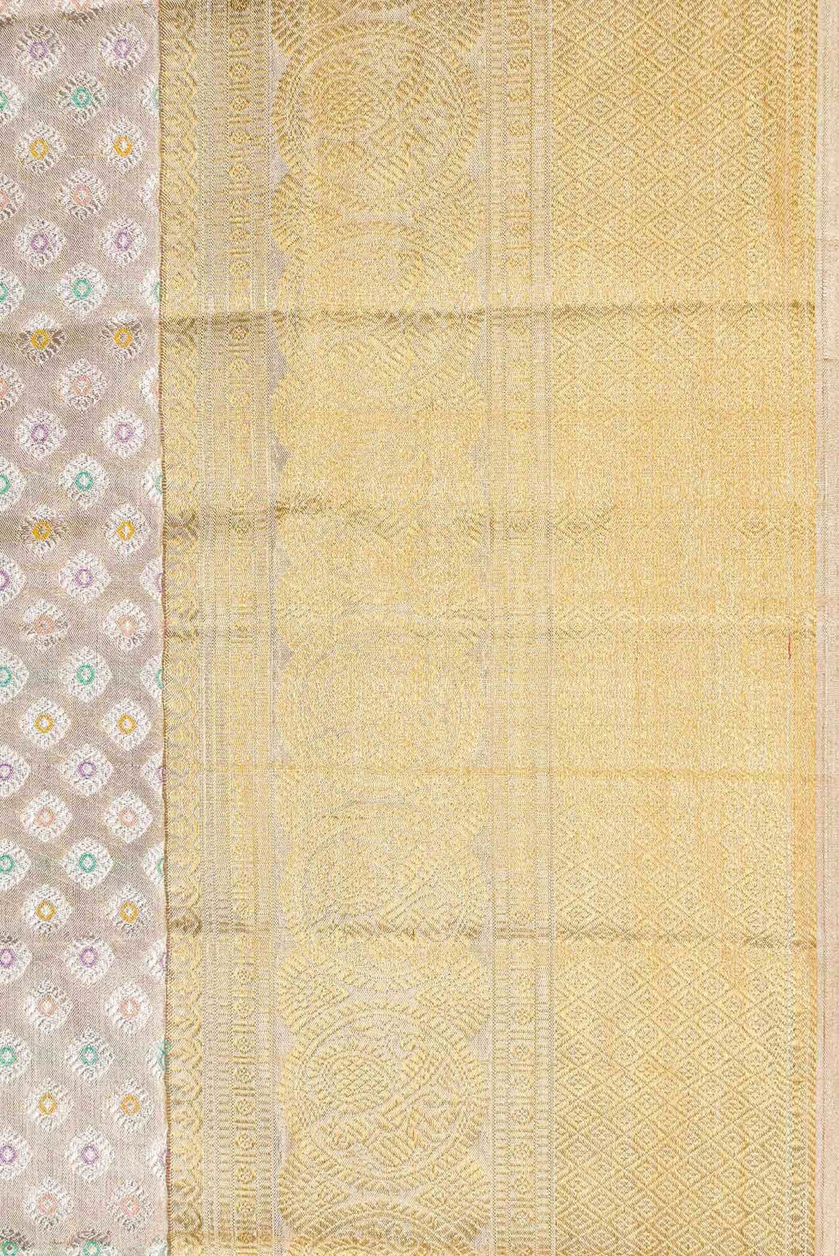 Gold Dual Tone Kanjivaram Tissue Silk Saree