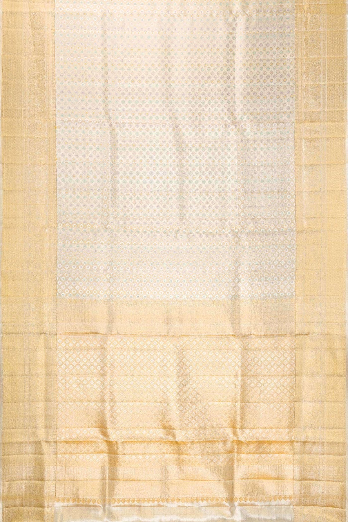 Gold Dual Tone Kanjivaram Tissue Silk Saree