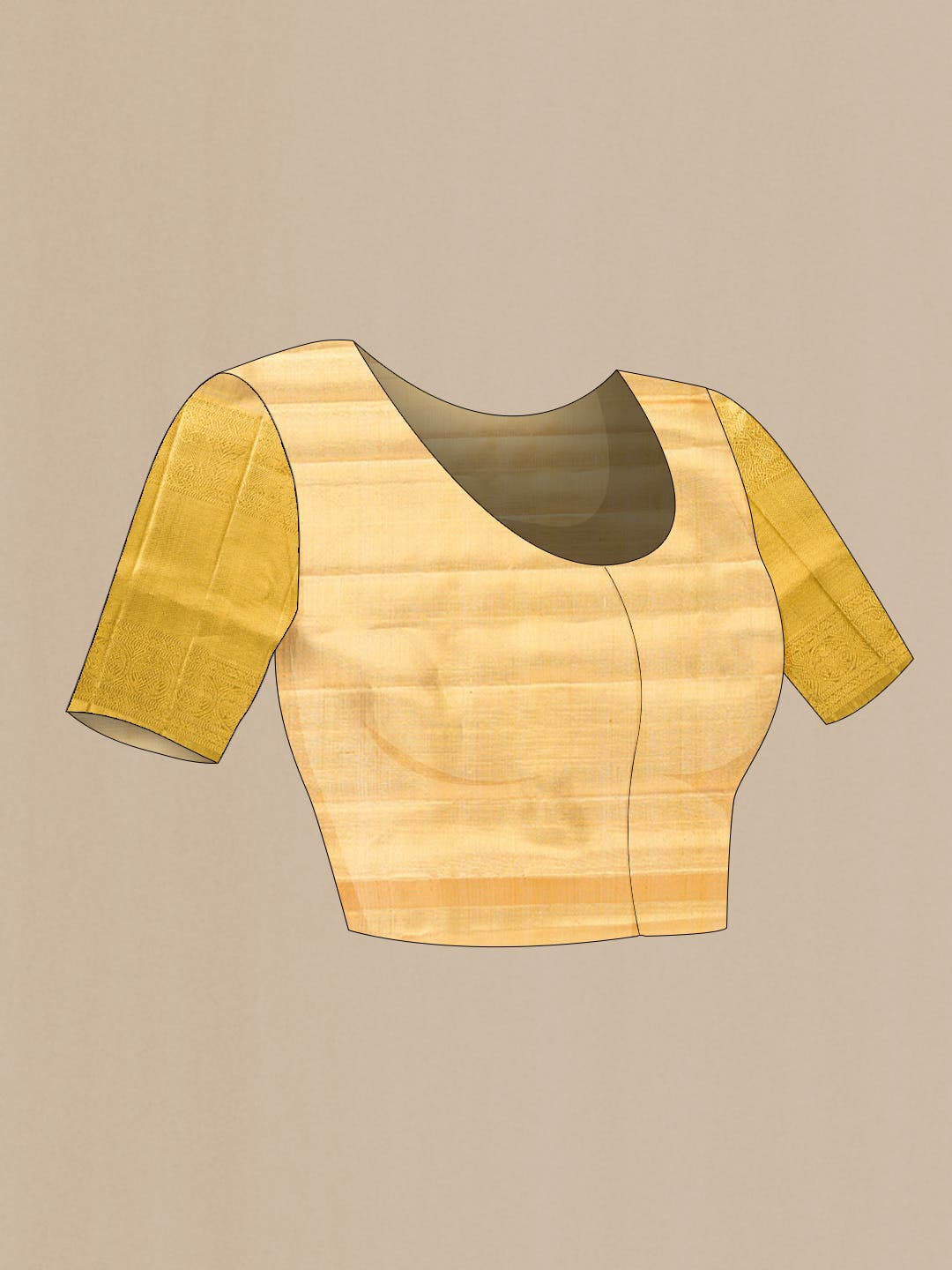 Gold Dual Tone Kanchipuram Tissue Silk Saree