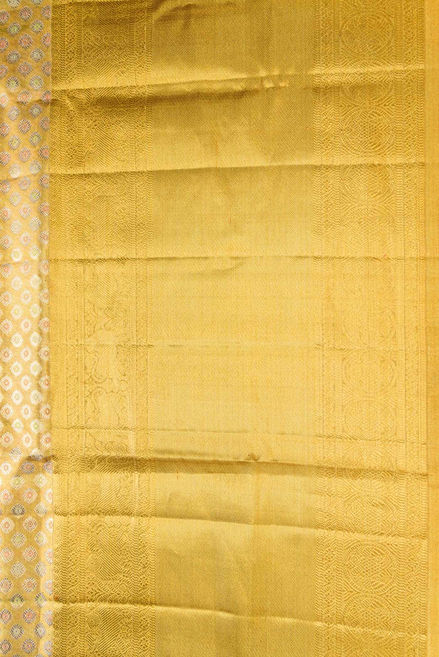 Gold Dual Tone Kanchipuram Tissue Silk Saree
