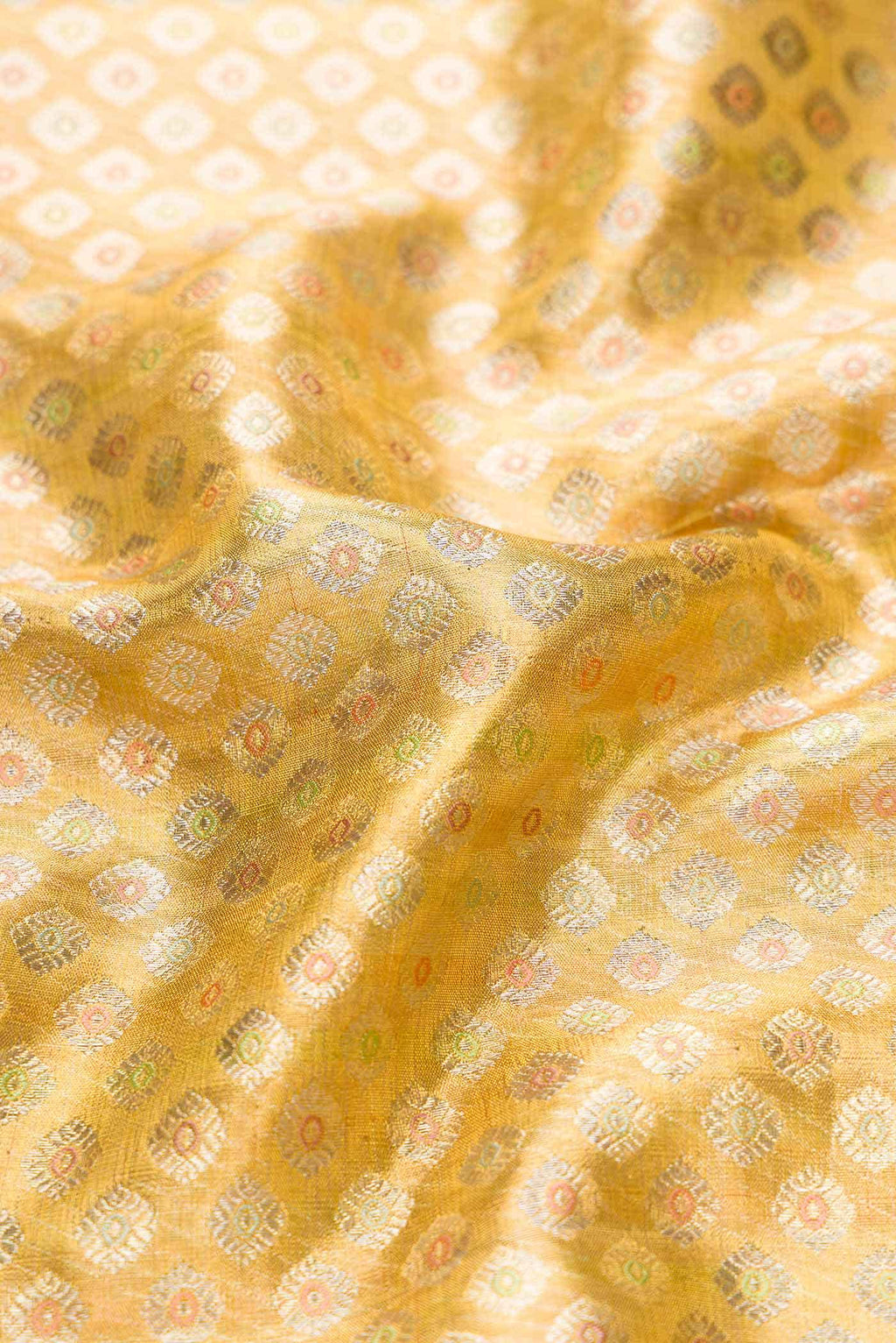 Gold Dual Tone Kanchipuram Tissue Silk Saree