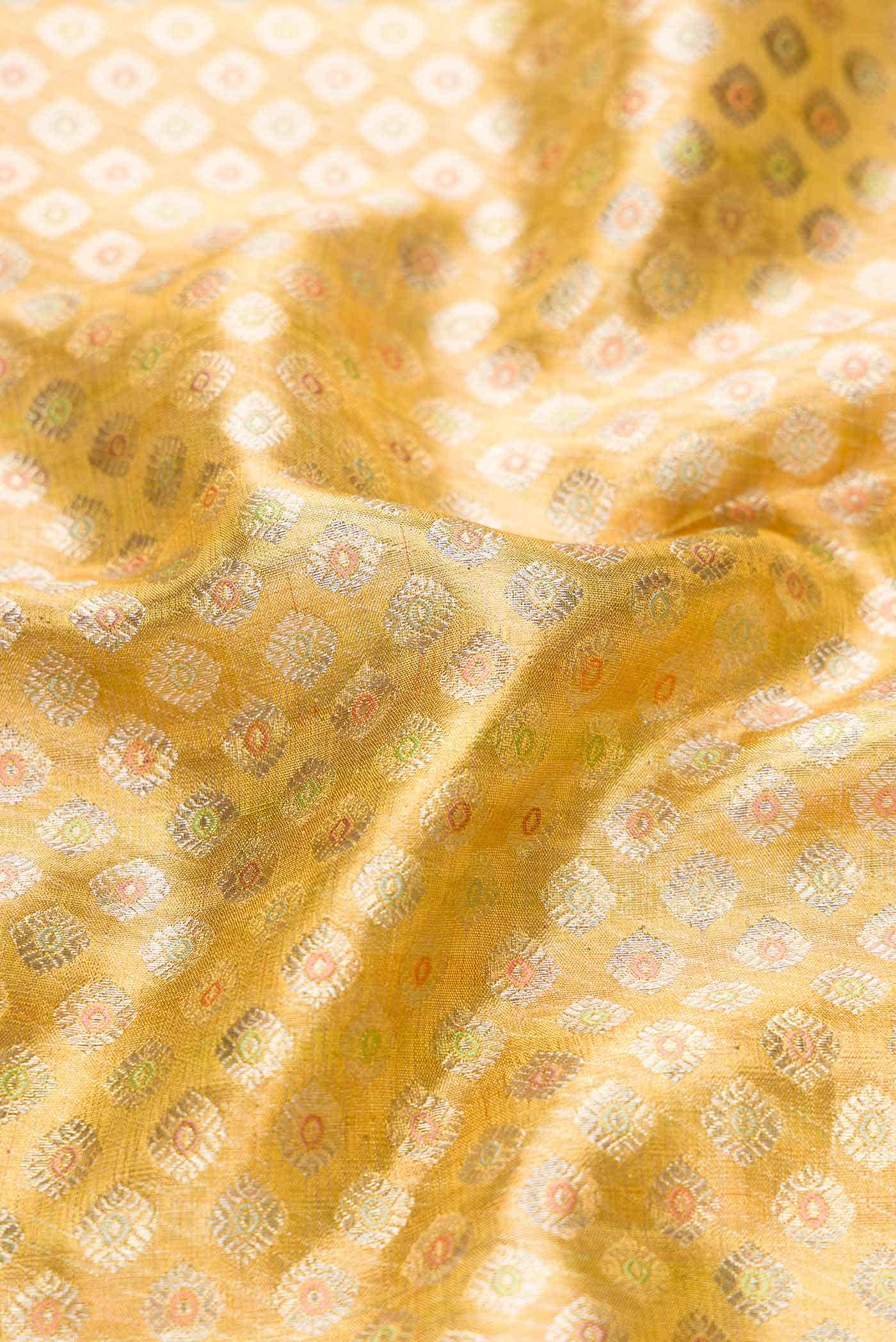Gold Dual Tone Kanchipuram Tissue Silk Saree