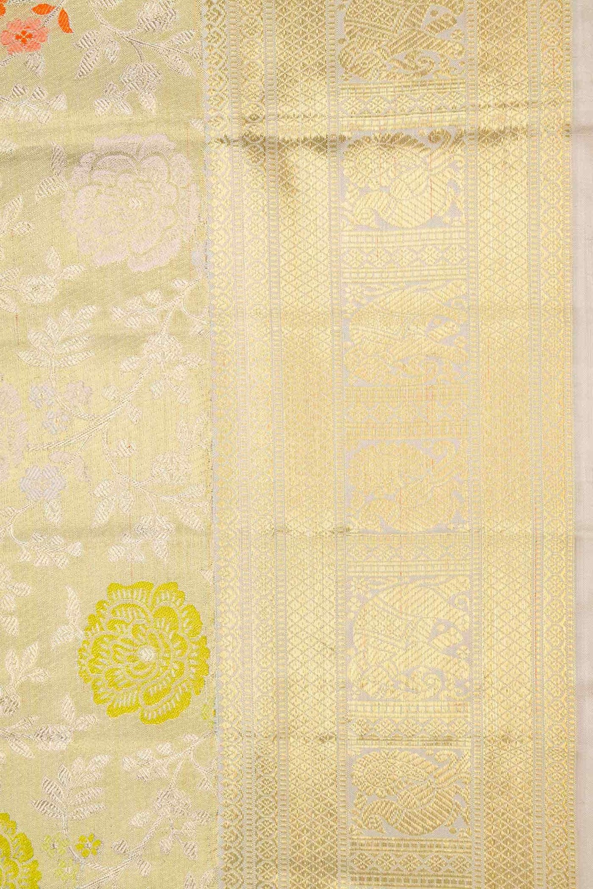 Gold Dual Tone Kanjivaram Tissue Silk Saree