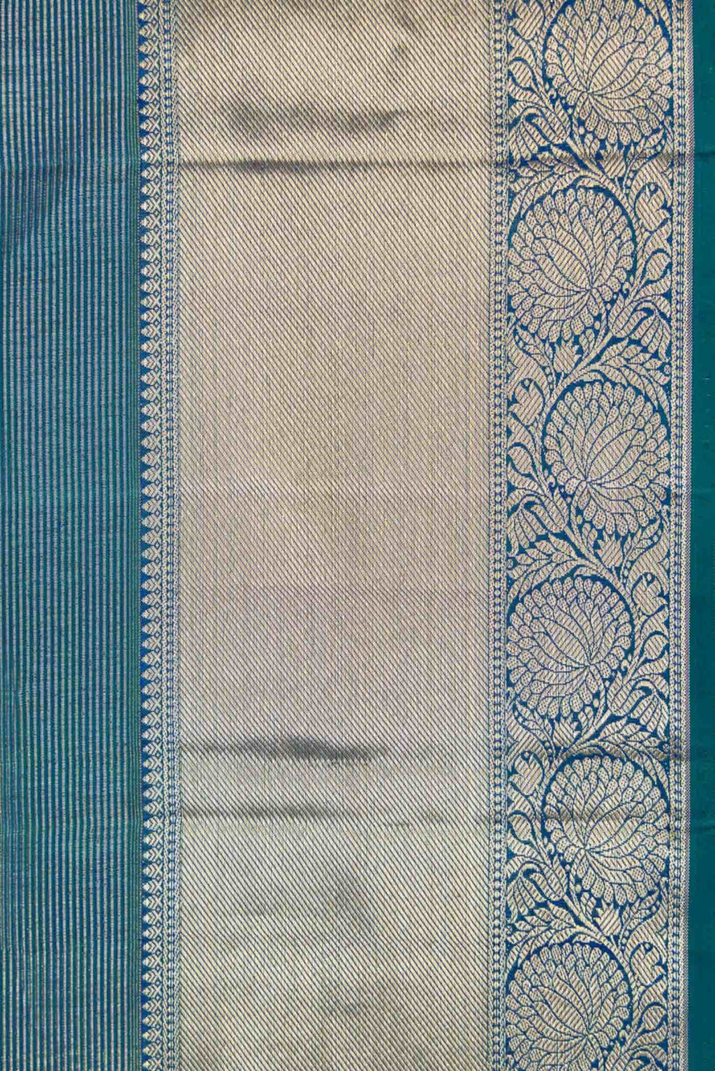 Peacock Blue Dual Tone Kanchipuram Silk Saree