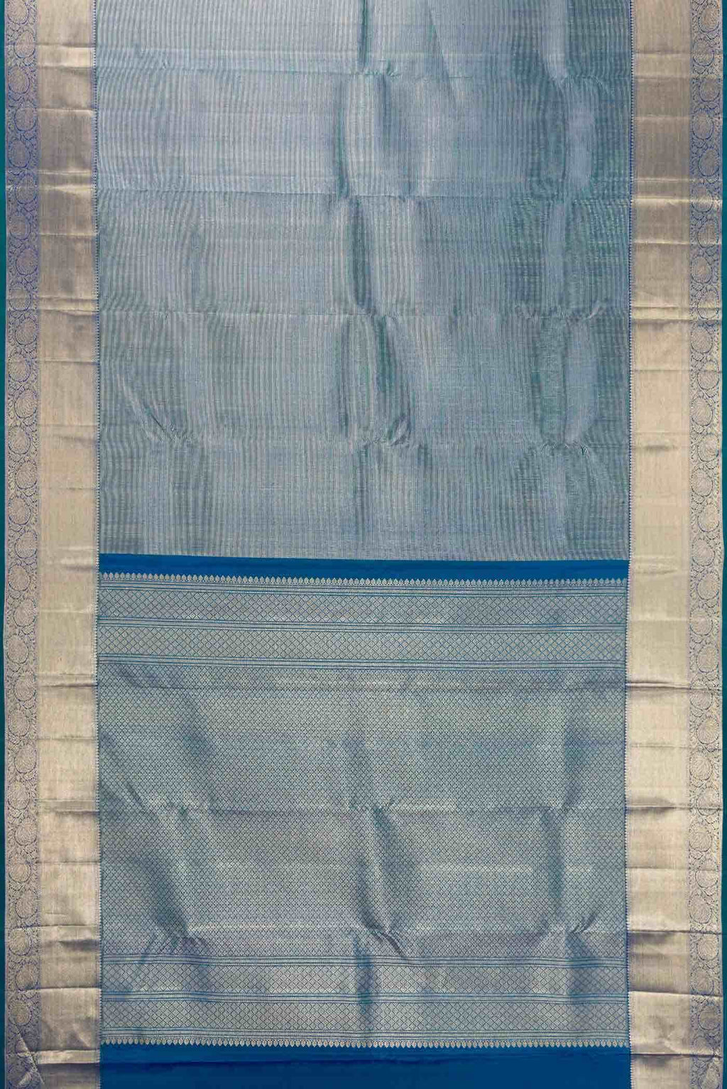 Peacock Blue Dual Tone Kanchipuram Silk Saree