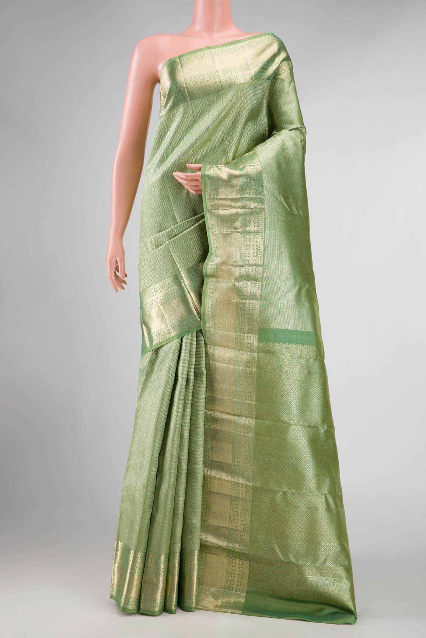 Green Dual Tone Kanchipuram Silk Saree