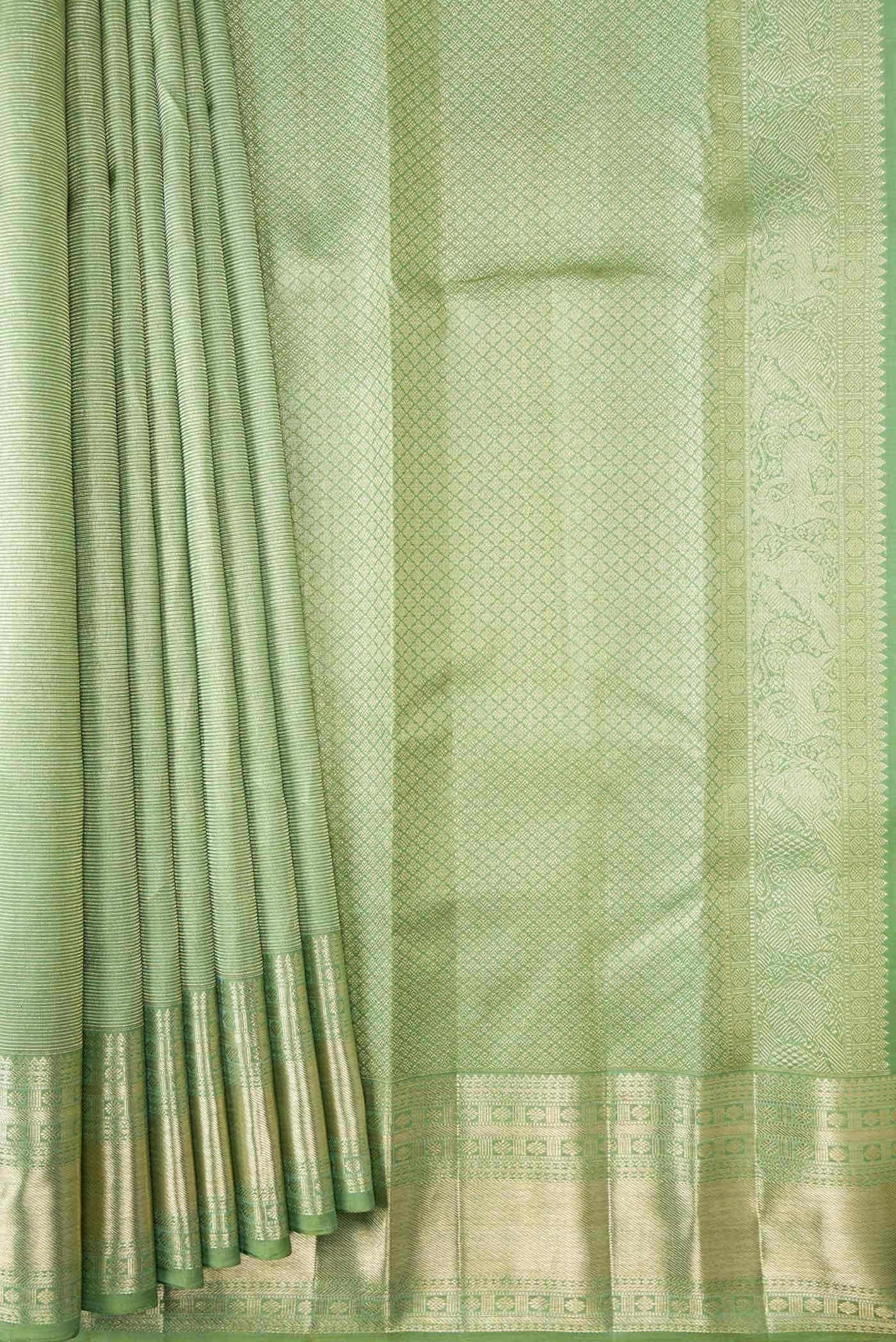 Green Dual Tone Kanchipuram Silk Saree