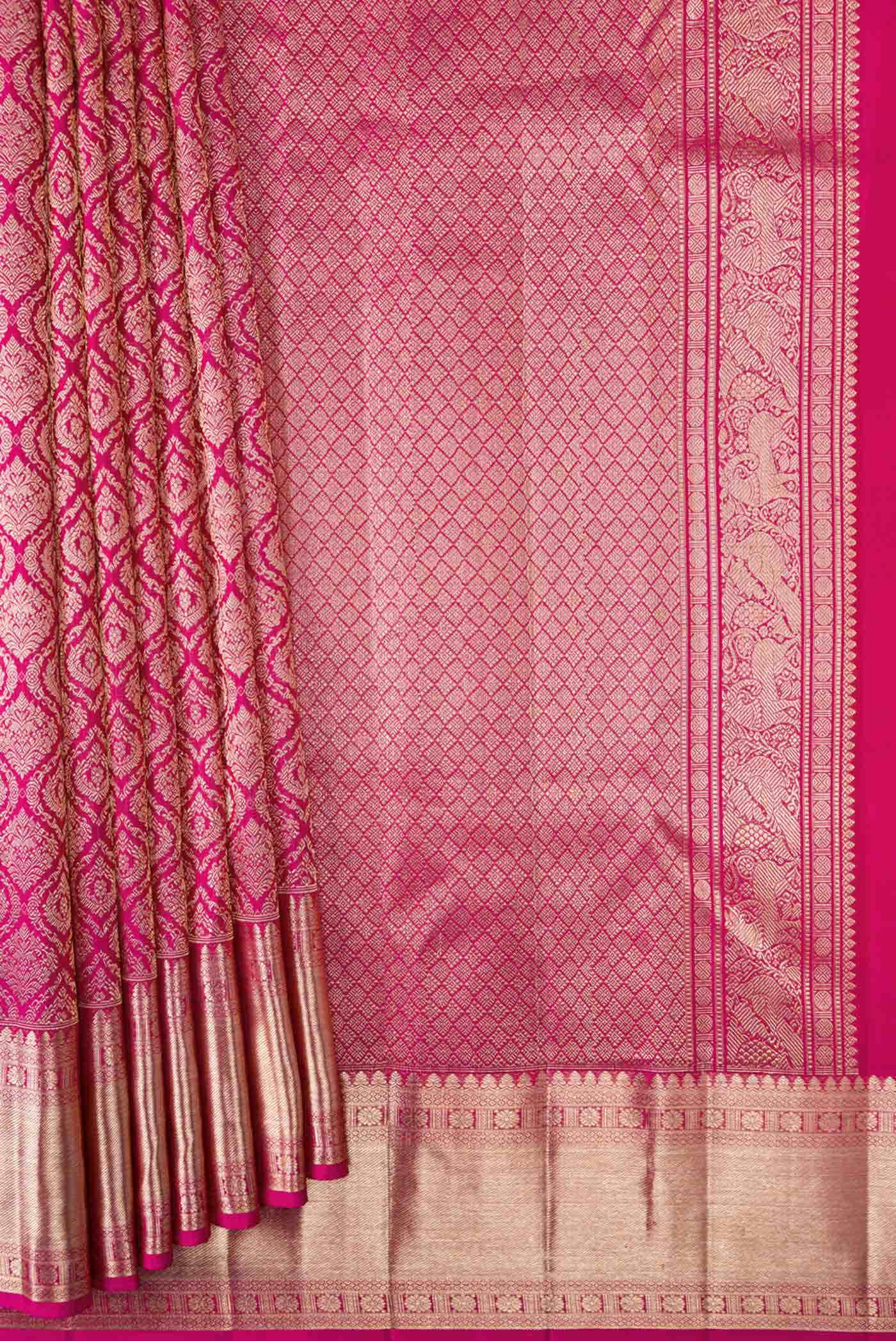 Pink Dual Tone Kanchipuram Silk Saree