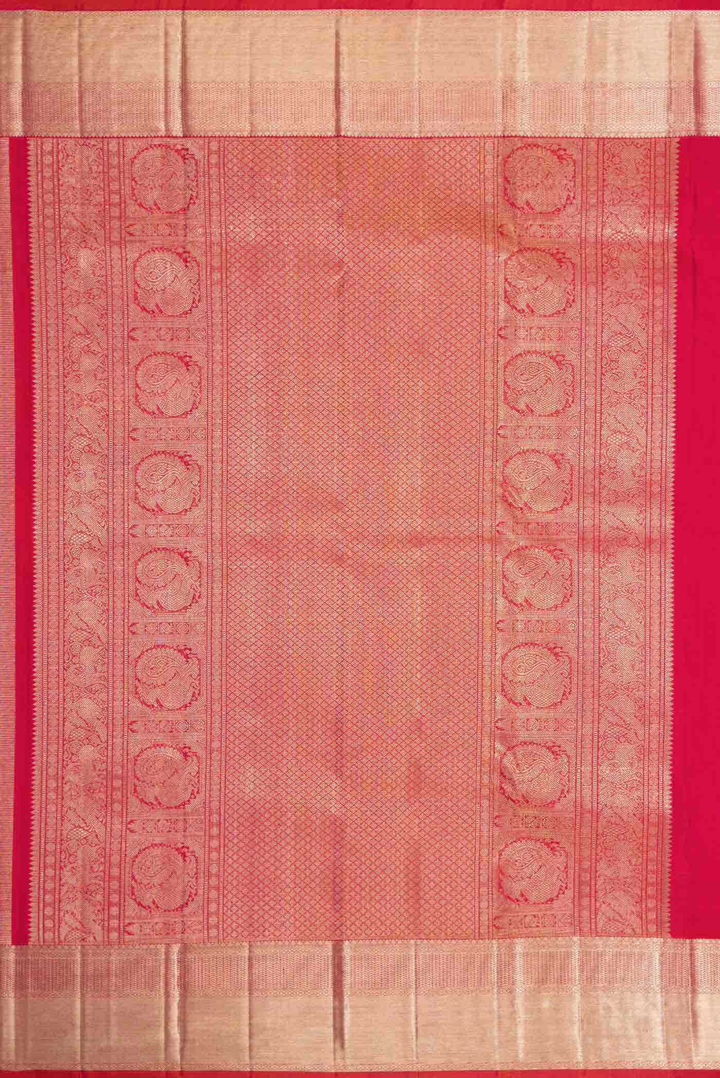 Pink Dual Tone Kanchipuram Silk Saree