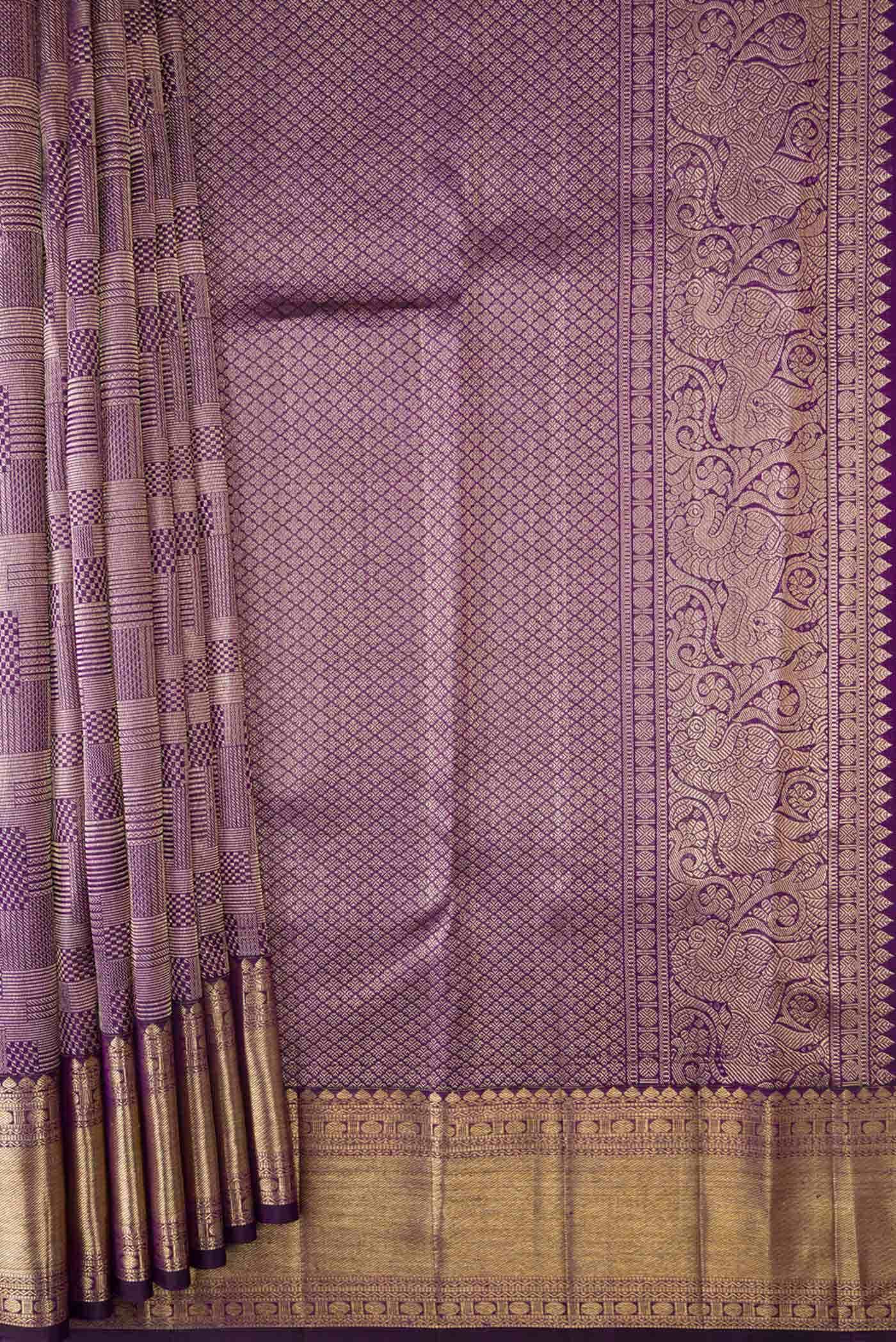 Purple Dual Tone Kanchipuram Silk Saree