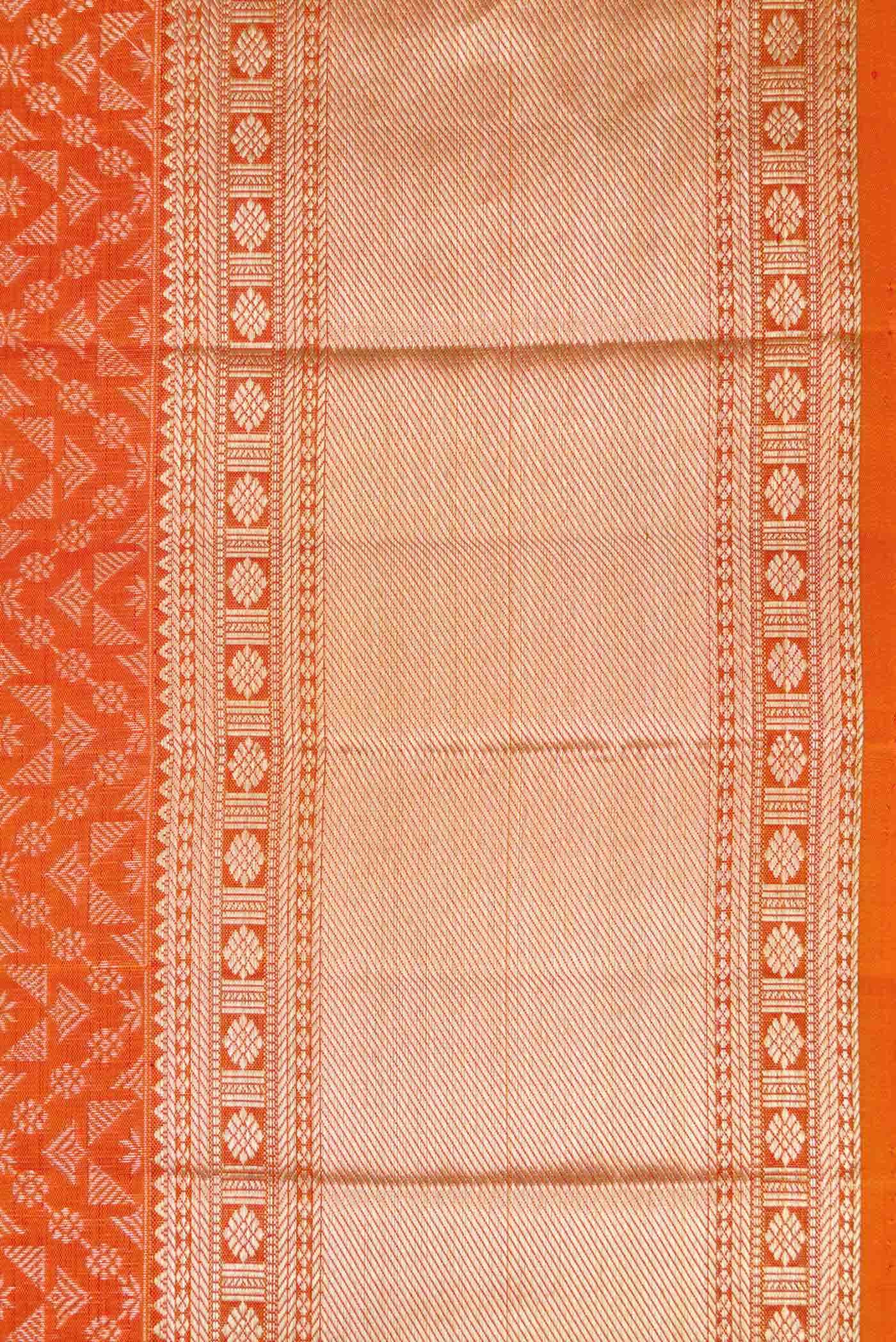 Orange Dual Tone Kanchipuram Silk Saree