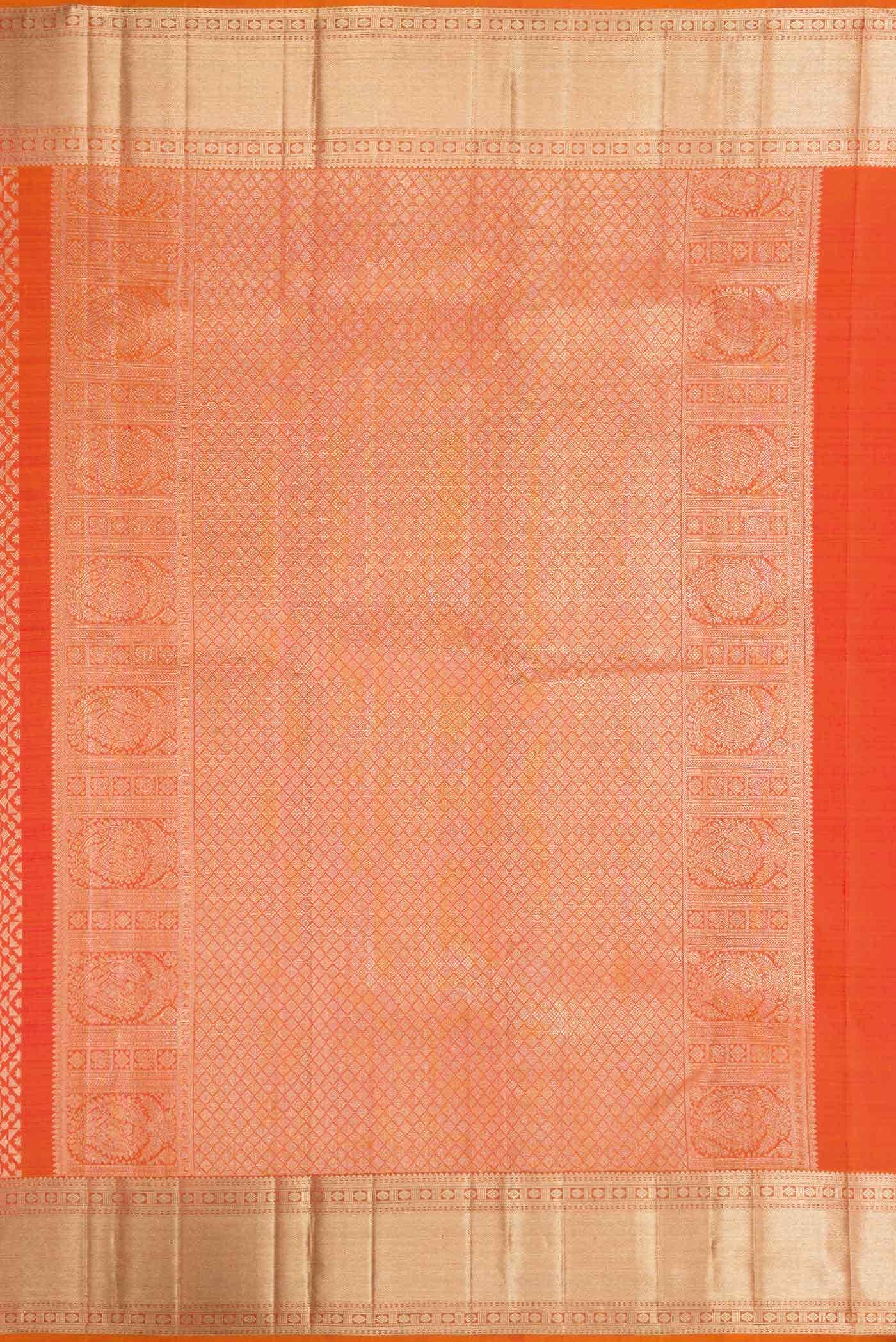 Orange Dual Tone Kanchipuram Silk Saree