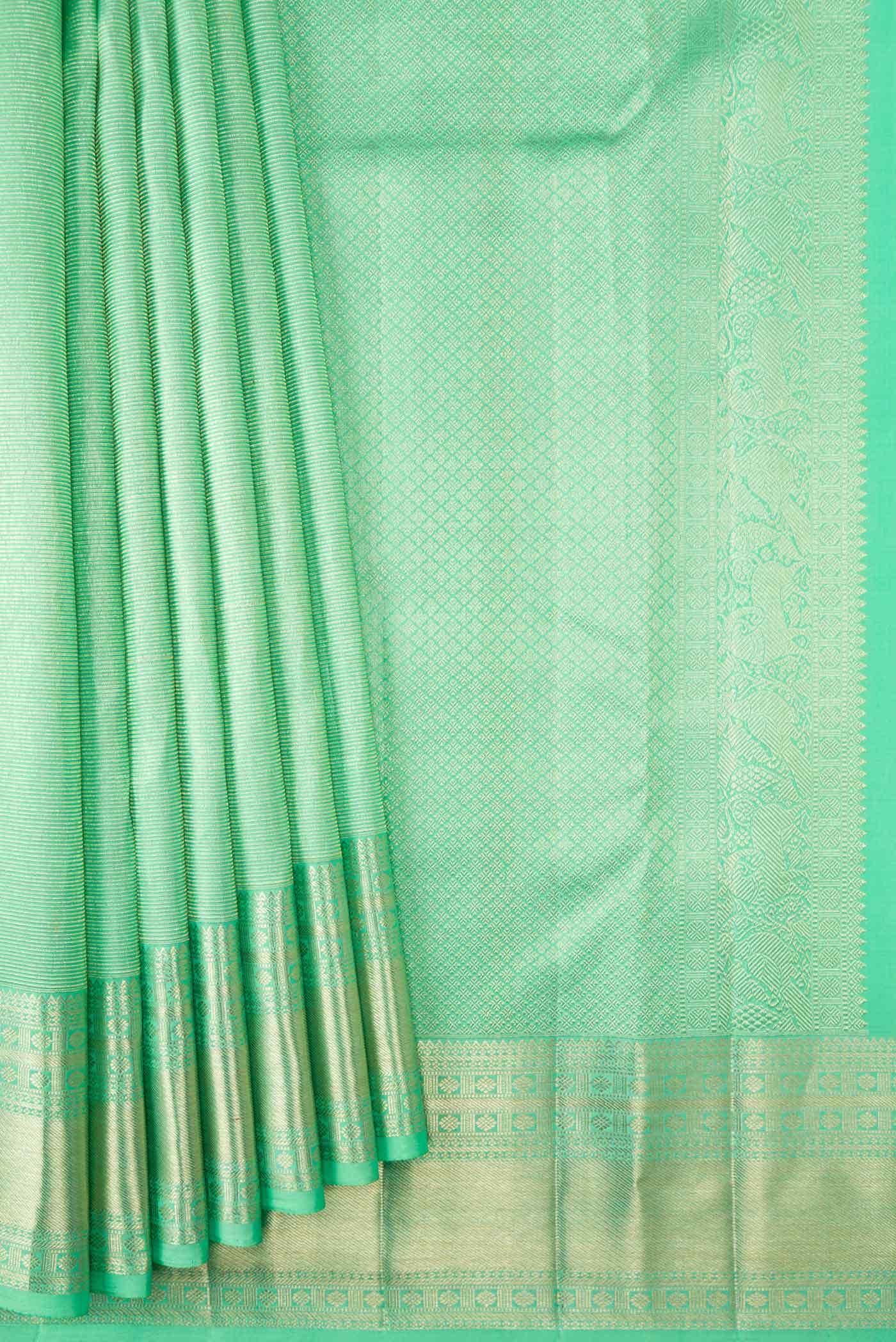 Sea Green Dual Tone Kanchipuram Silk Saree