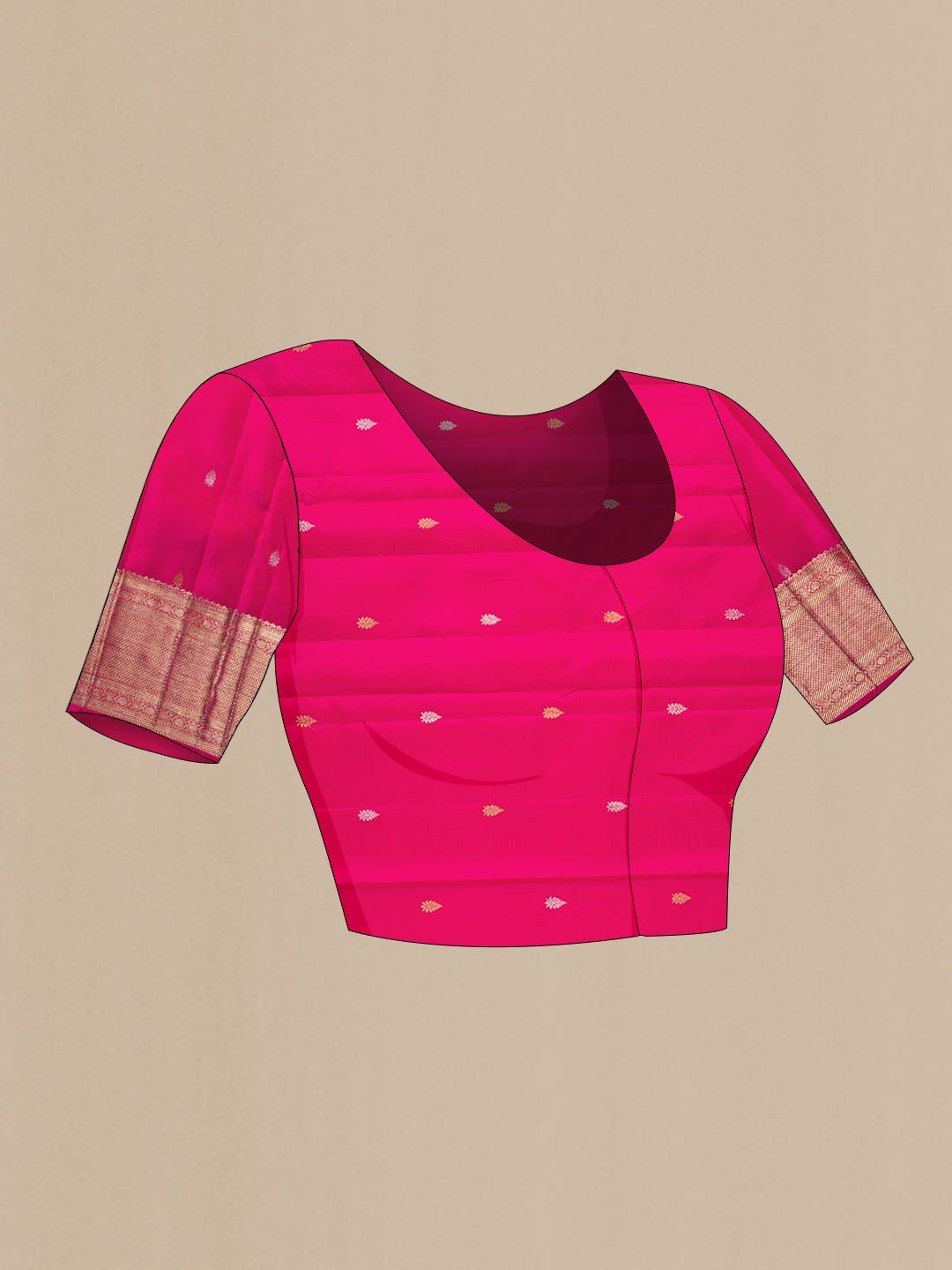 Pink Dual Tone Kanchipuram Silk Saree