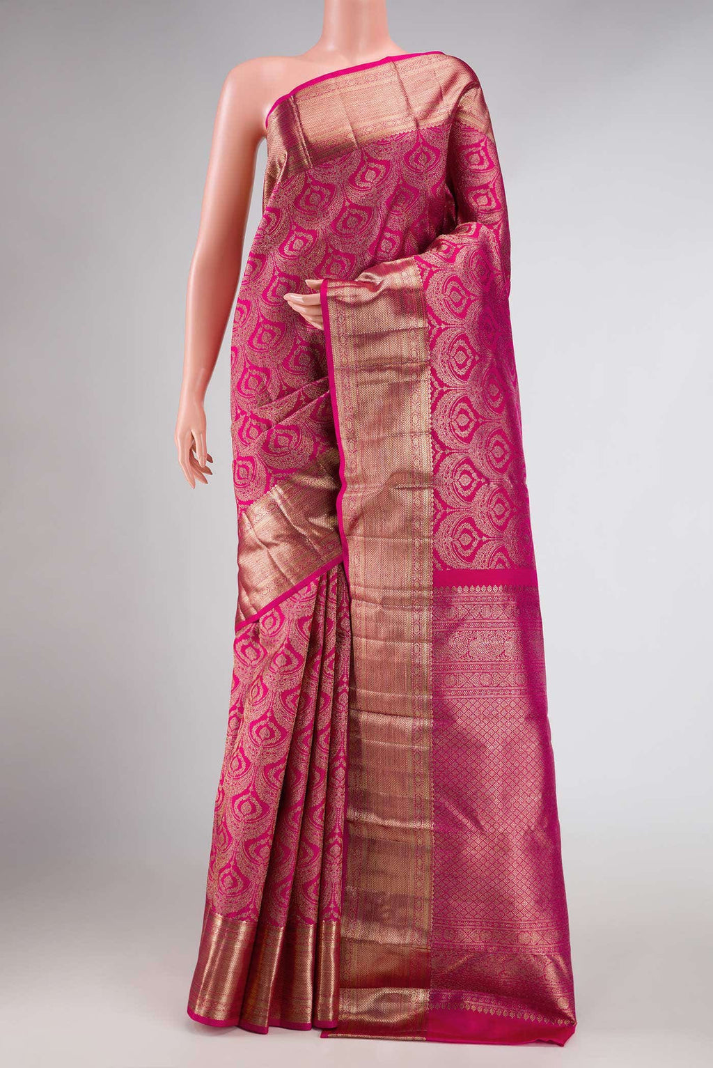 Pink Dual Tone Kanchipuram Silk Saree
