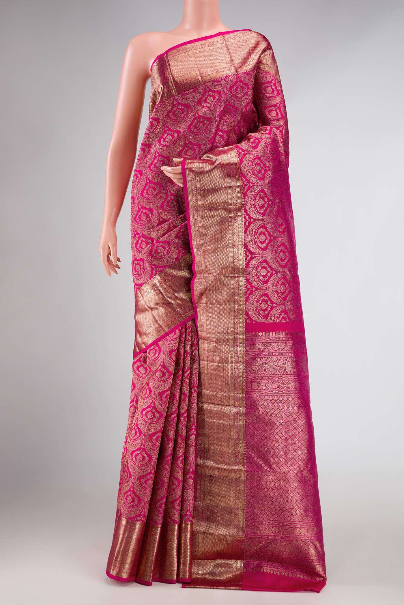 Pink Dual Tone Kanchipuram Silk Saree