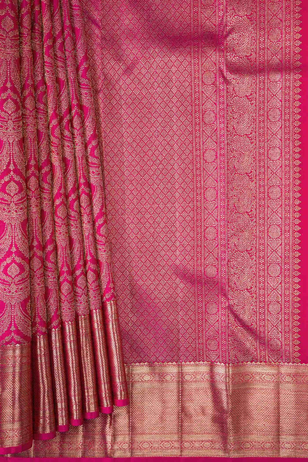 Pink Dual Tone Kanchipuram Silk Saree