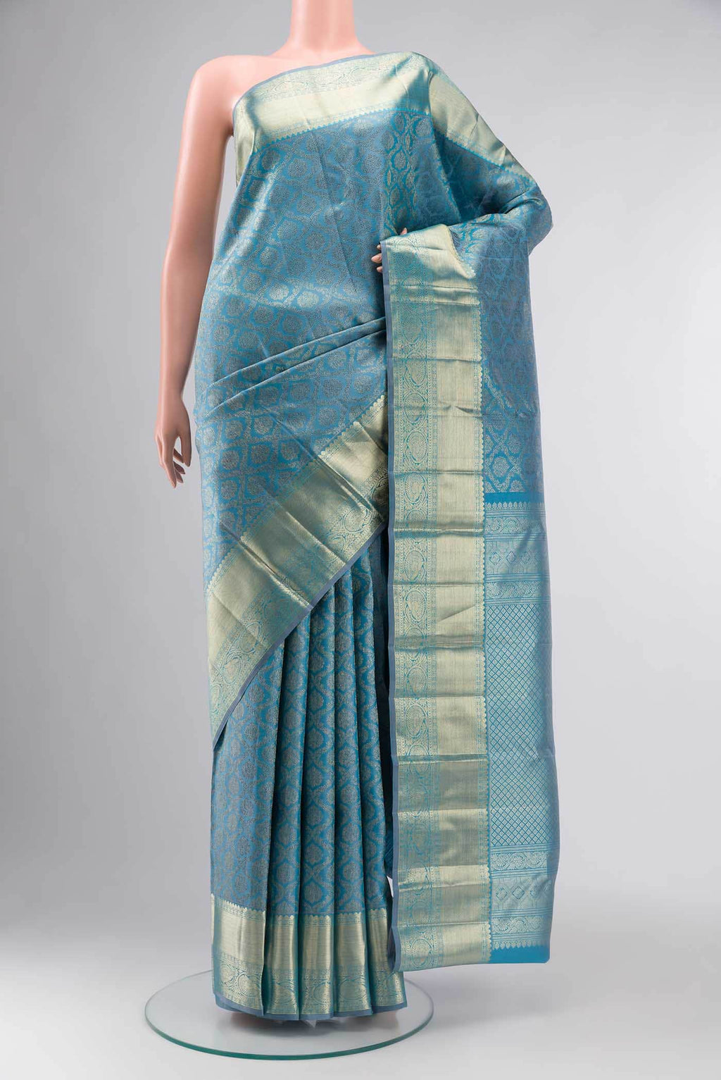 Blue Kanchipuram Silk Saree