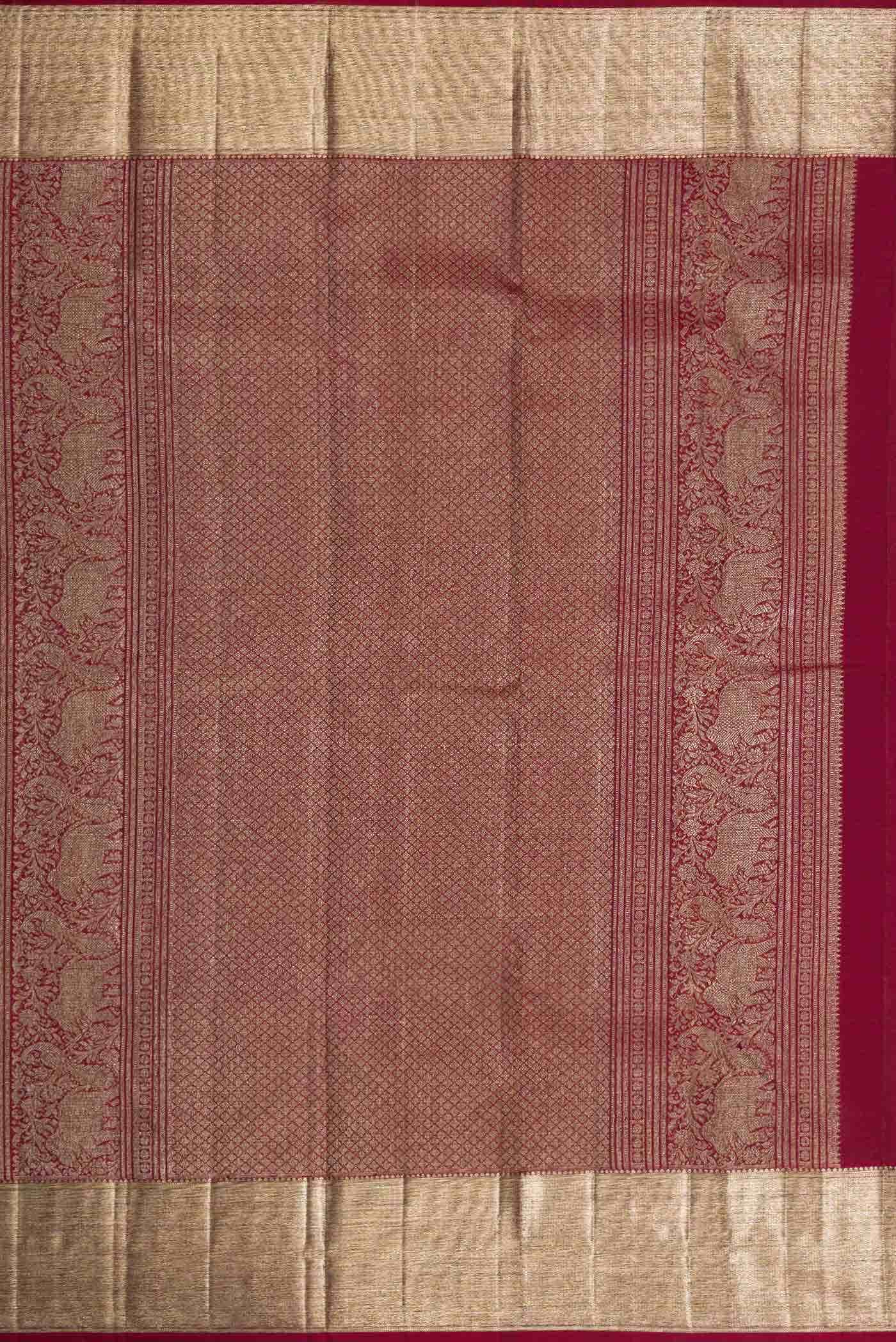 Maroon Dual Tone Kanchipuram Silk Saree