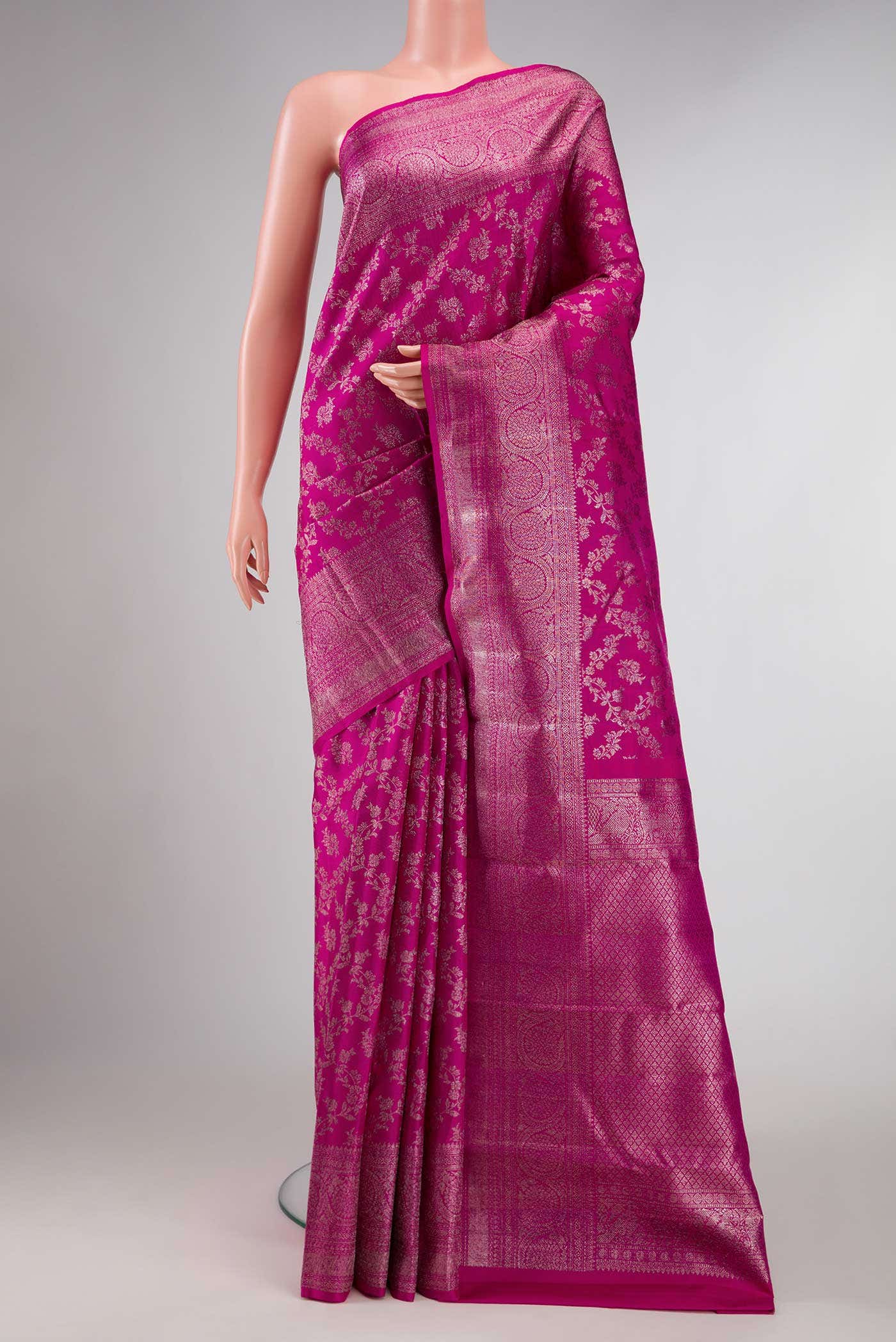Pink Dual Tone Kanchipuram Silk Saree