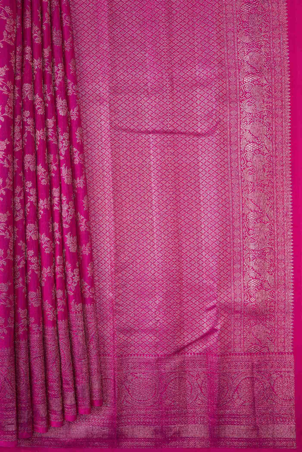 Pink Dual Tone Kanchipuram Silk Saree