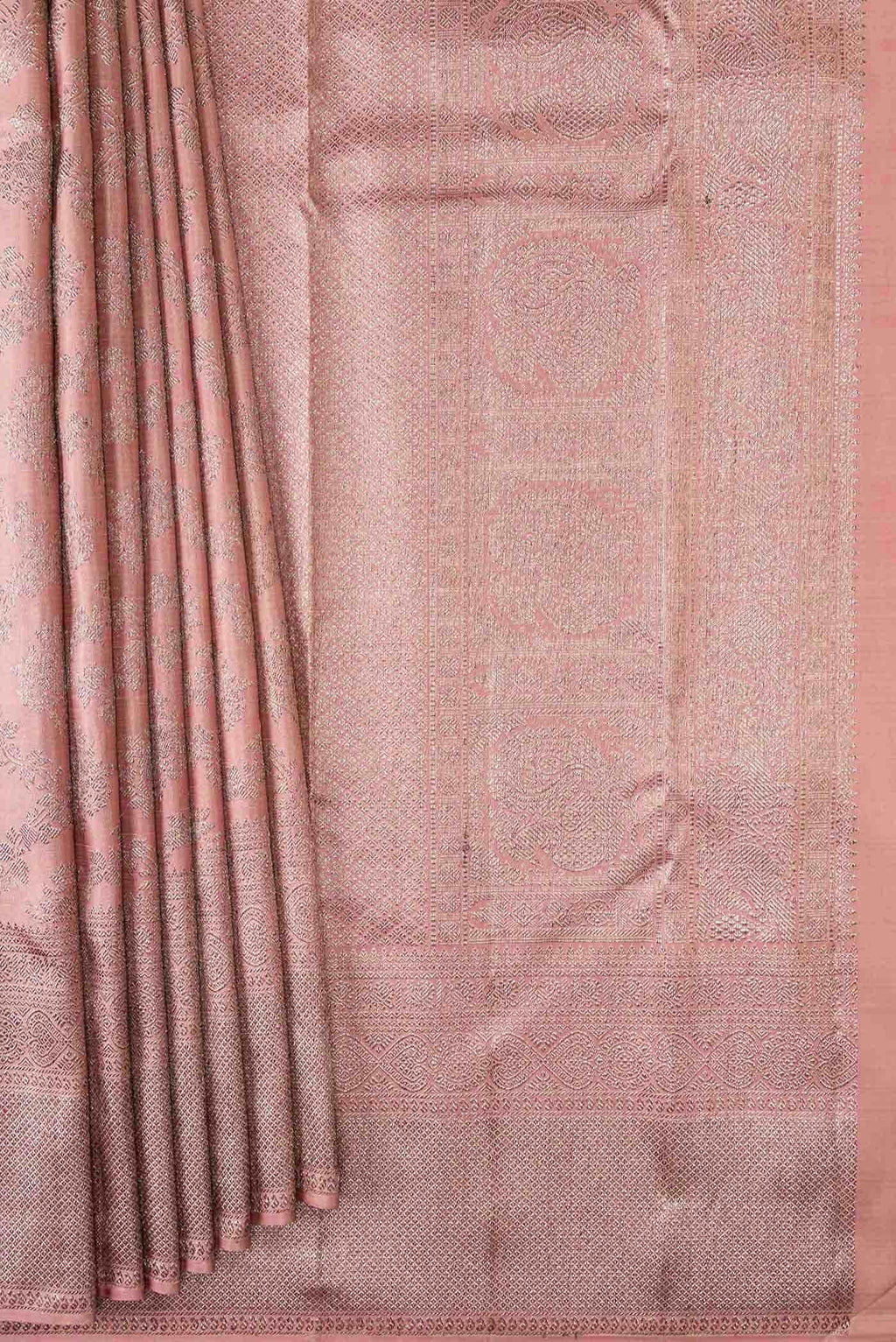 Pink Dual Tone Kanchipuram Silk Saree