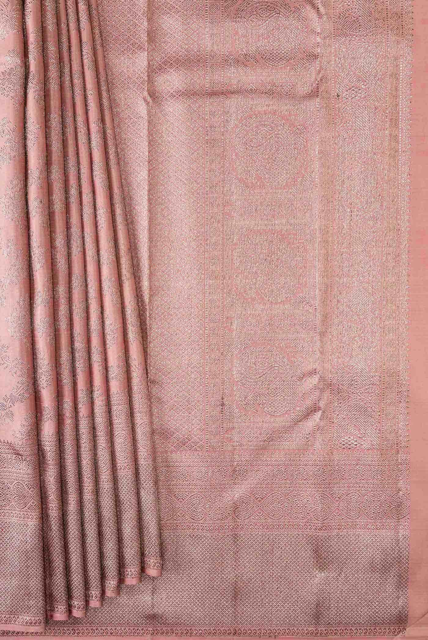Pink Dual Tone Kanchipuram Silk Saree