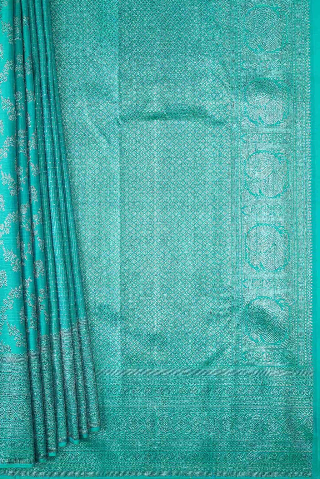 Sky Blue Dual Tone Kanchipuram Silk Saree