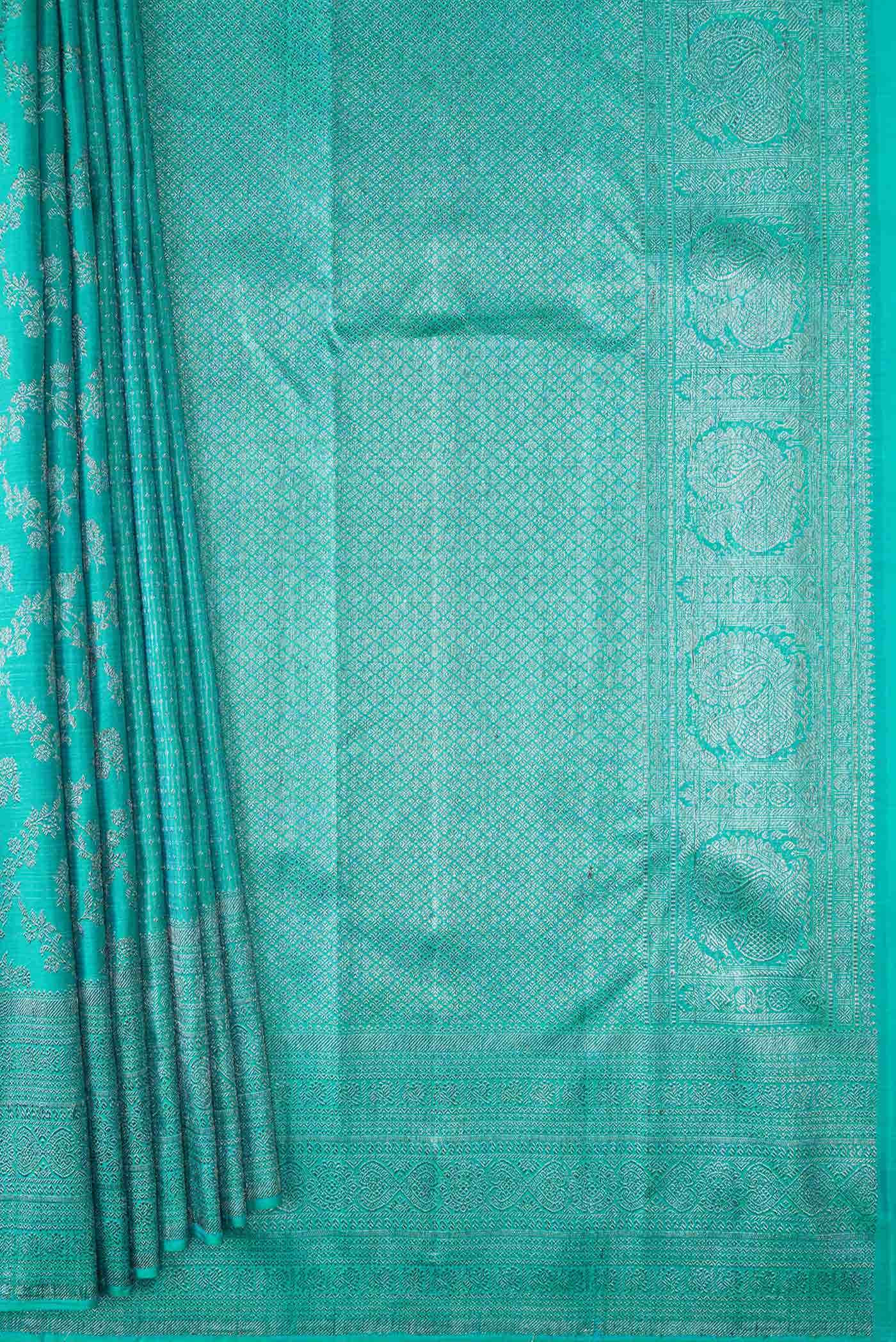 Sky Blue Dual Tone Kanchipuram Silk Saree