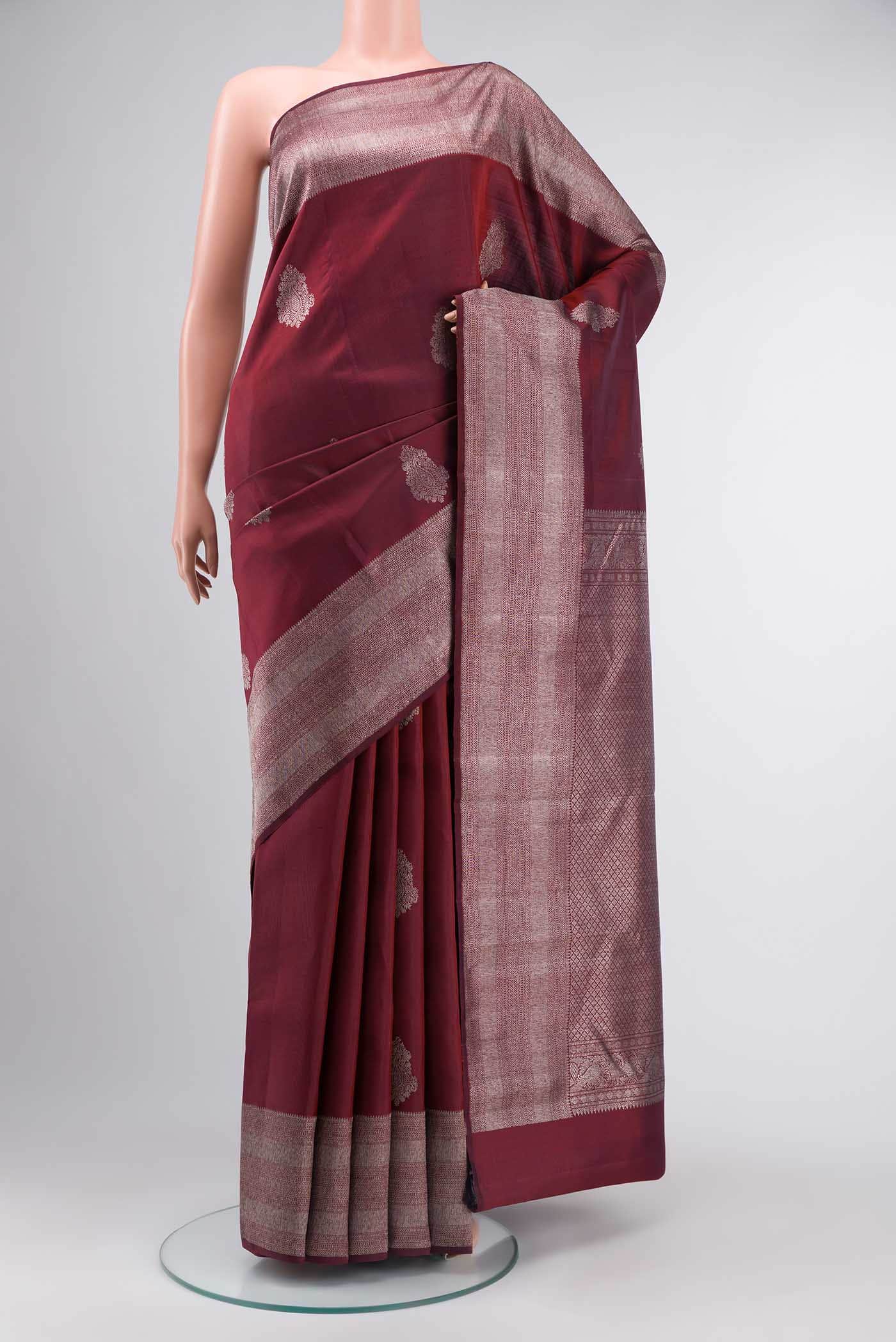 Maroon Kanchipuram Silk Saree
