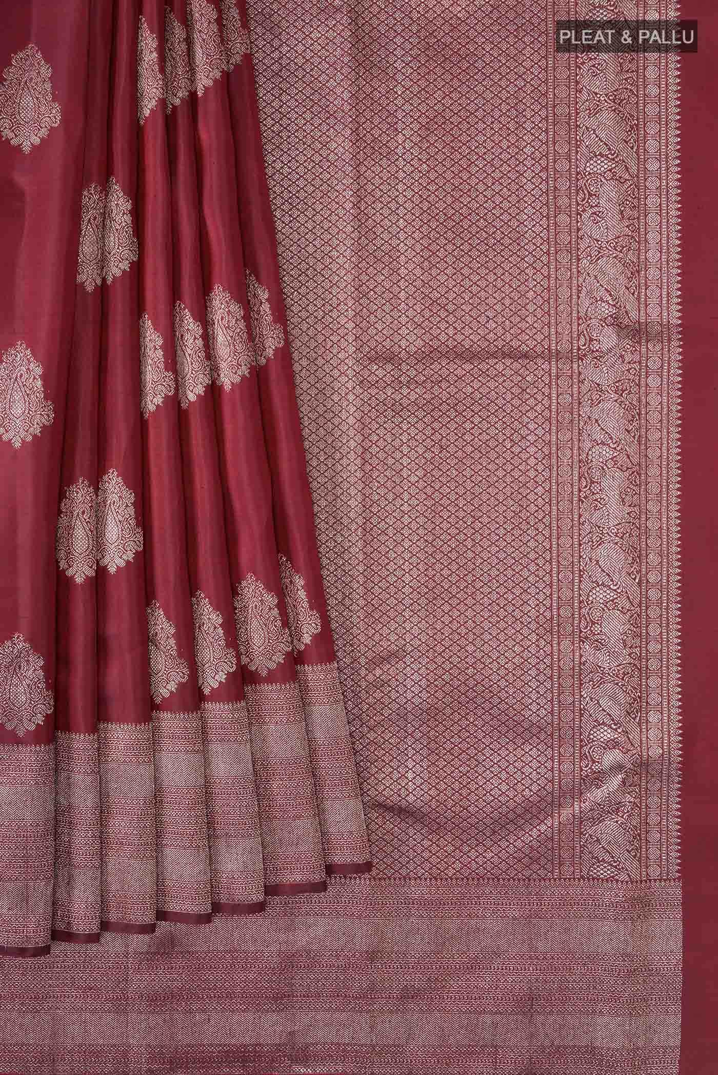 Maroon Kanchipuram Silk Saree