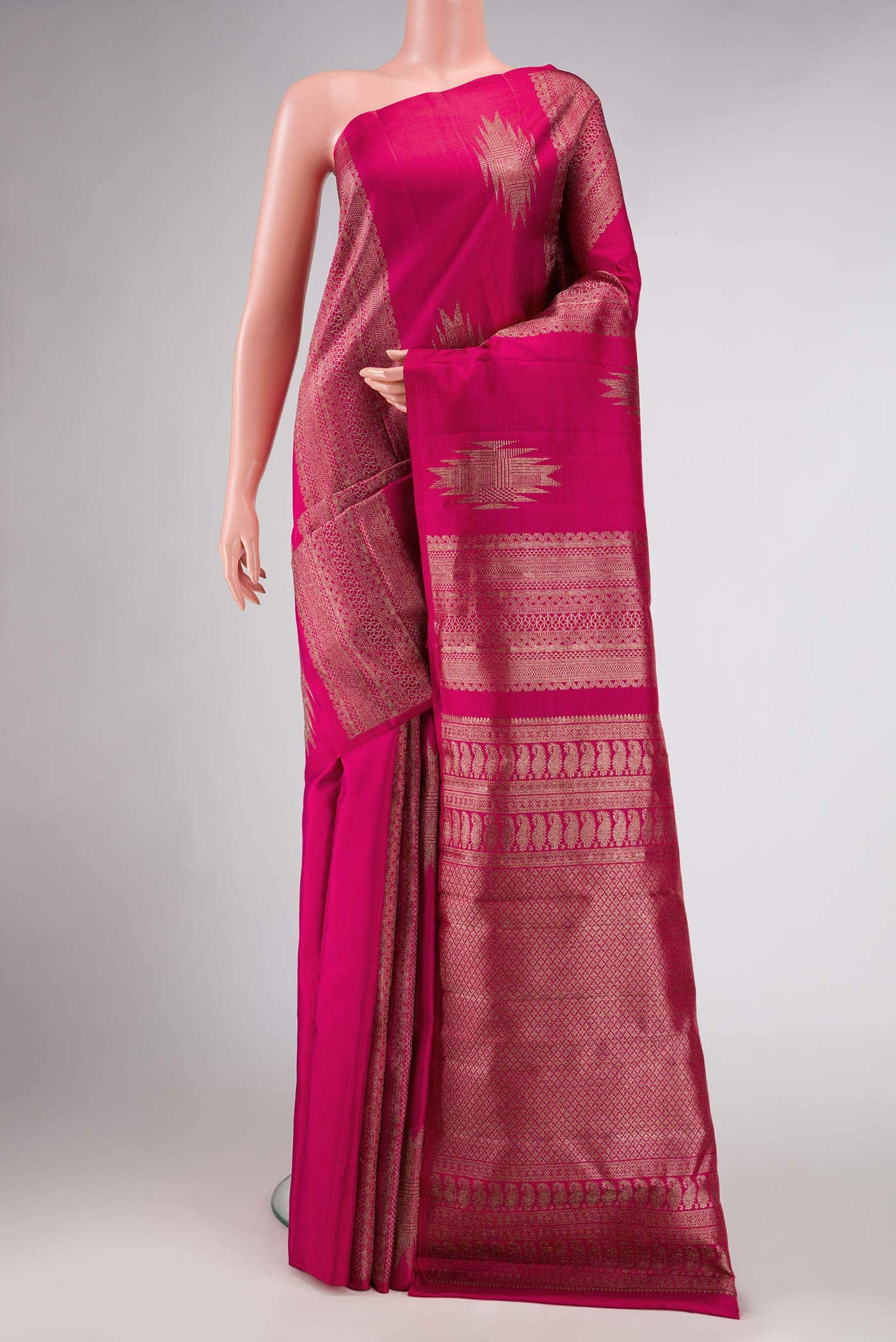 Rani Pink Dual Tone Kanchipuram Silk Saree